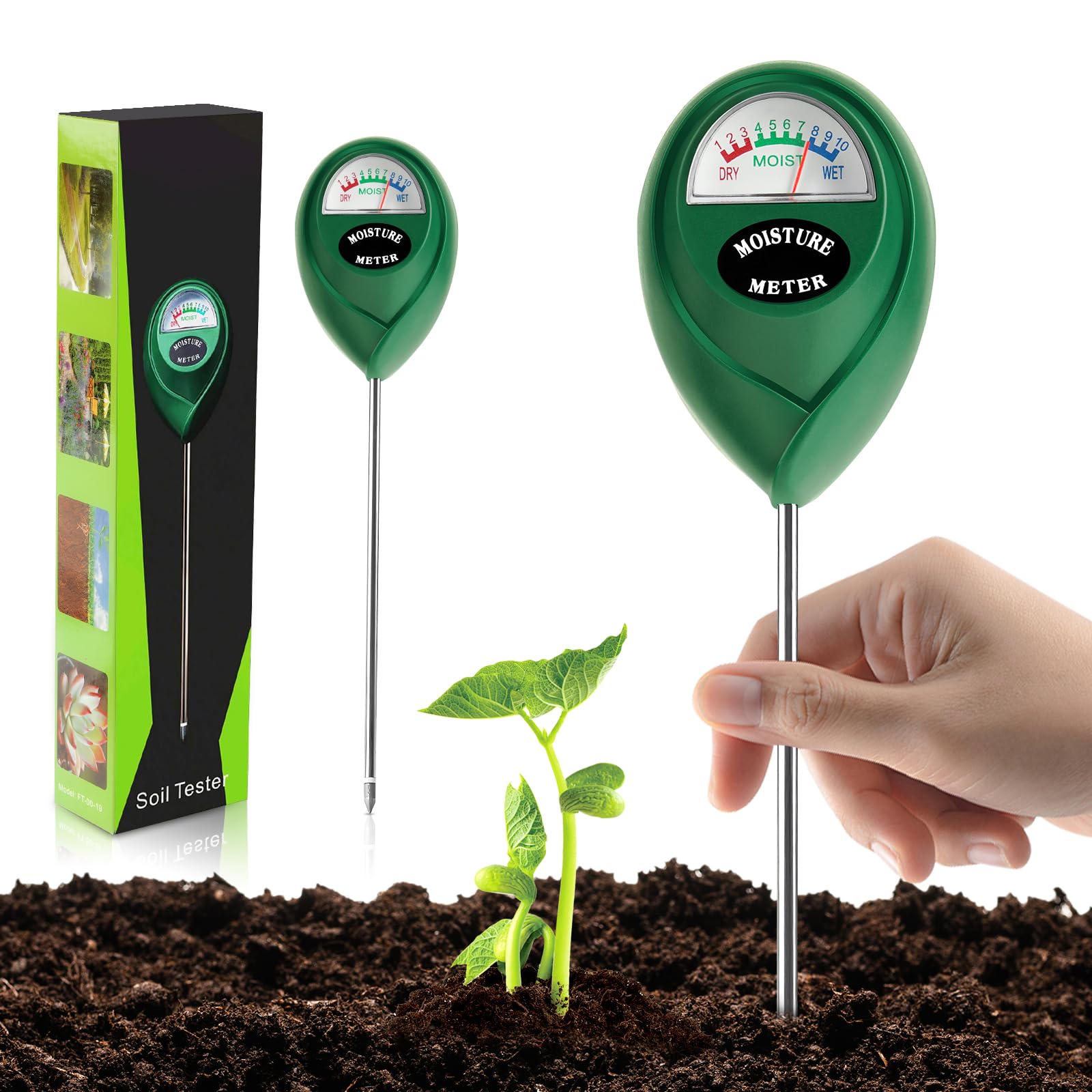 **Soil Moisture Meter for Plants - Digital Soil Tester for Garden, Lawn, Potted Plants - Indoor & Outdoor Plant Water Monitor - No Battery Needed (Perfect Gardening Gift for Plant Lovers, Ideal for Home, Office & Greenhouse Use)**