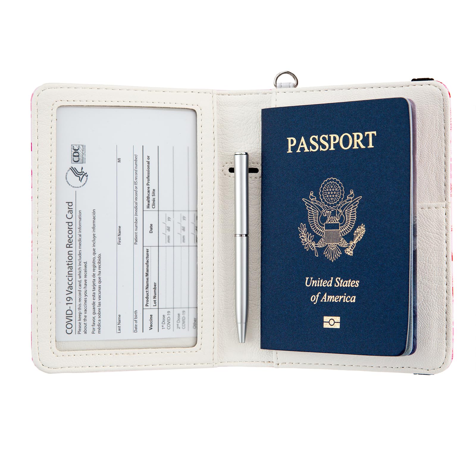RFID Blocking Leather Passport Holder for Women & Men - Personalized Travel Document Organizer with Cute Dog Design - Perfect for Airports, Vacations & International Travel