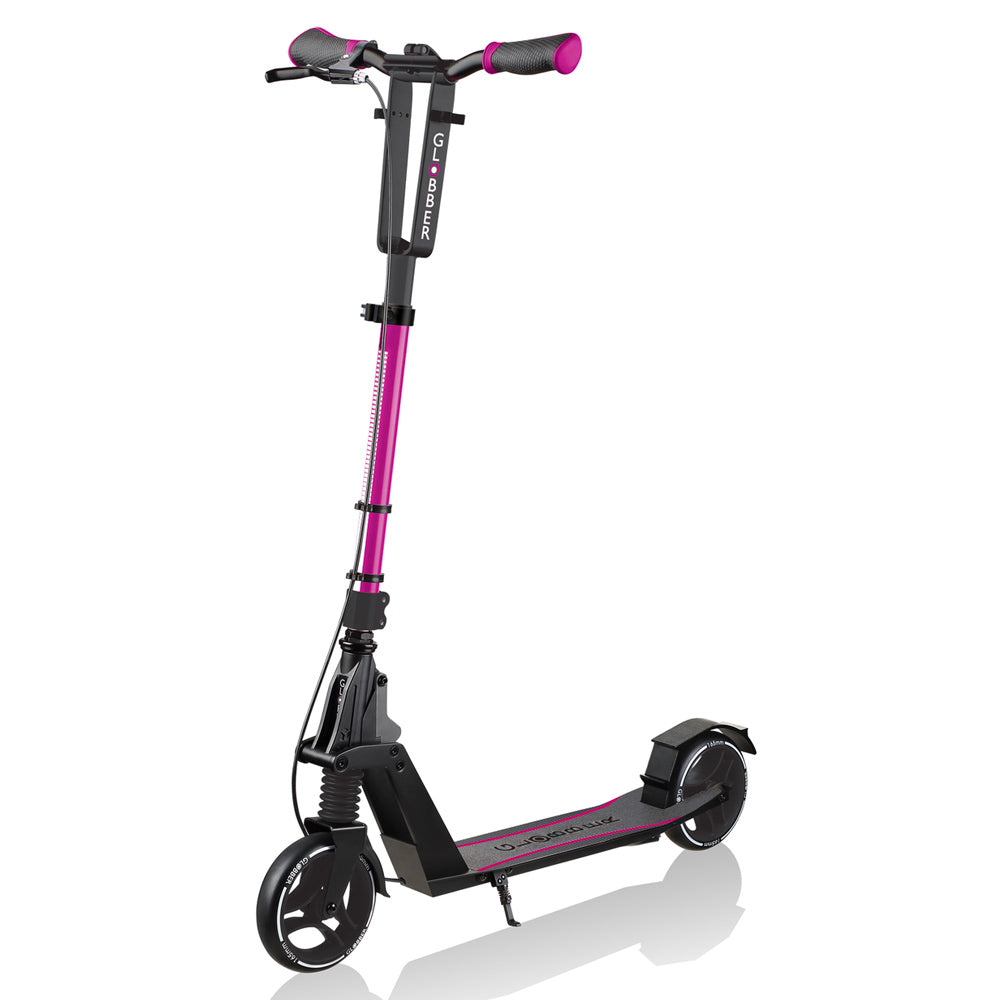 Globber ONE K 165 Foldable Kick Scooter for Kids & Adults - Lightweight Aluminum Frame, Adjustable Handlebar - Perfect for Commuting, School & Outdoor Fun