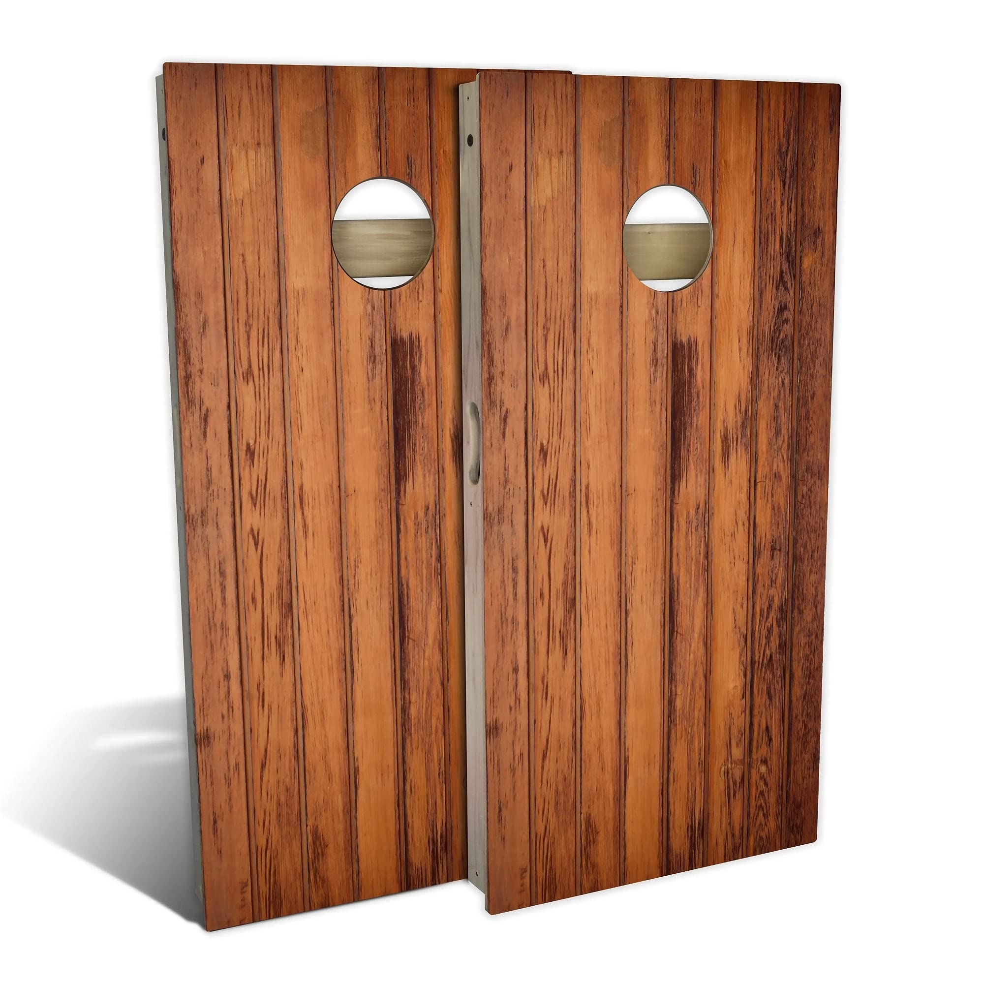 Skip's Garage Country Living Wood Plank Cornhole Board Set - Regulation Size Bean Bag Toss Game with 2 Boards & 8 Bags - Perfect for Backyard BBQs, Tailgating, and Outdoor Parties