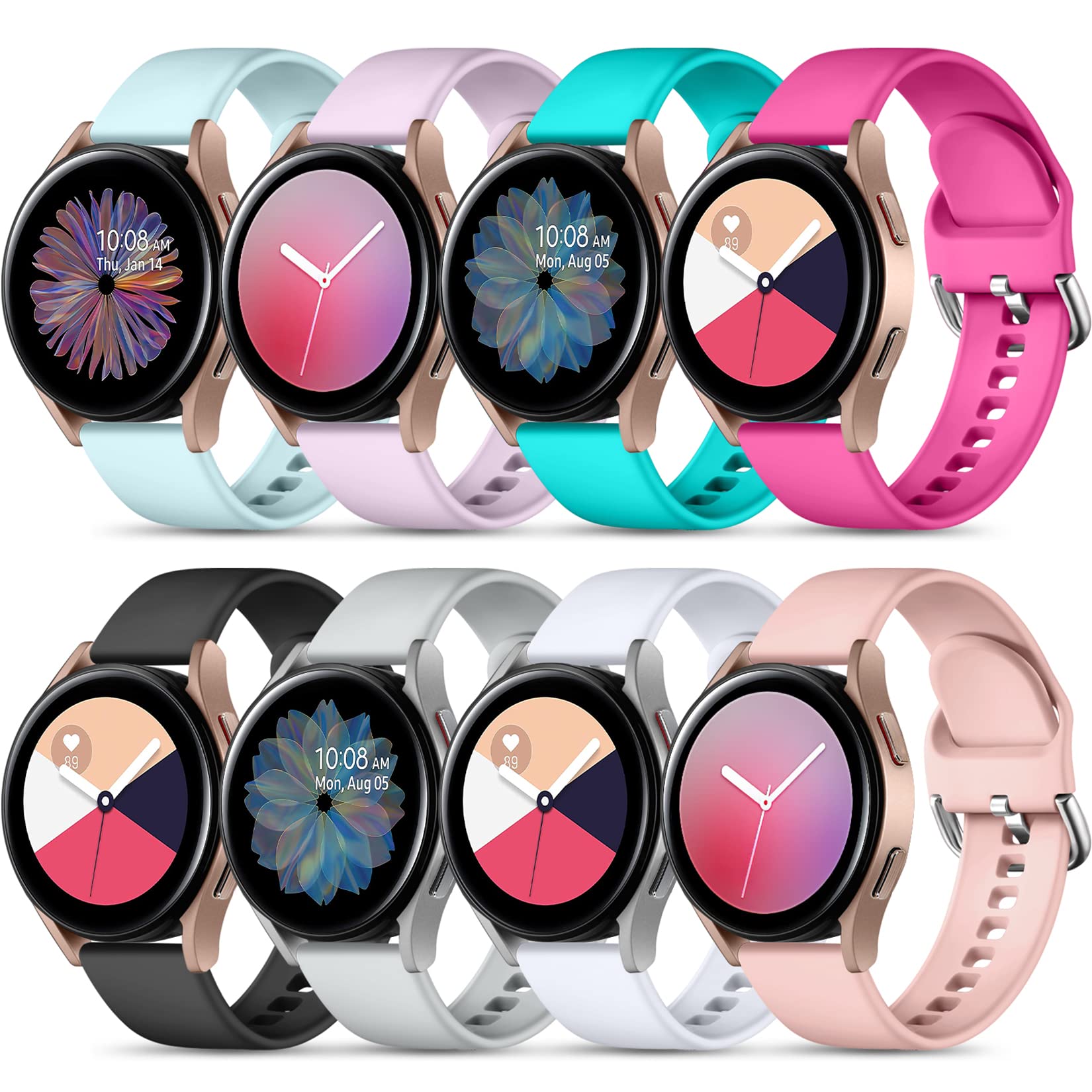 Samsung Galaxy Watch 7/6/5/4 Bands 20mm - Soft Silicone Strap for Men & Women - Gym & Daily Wear