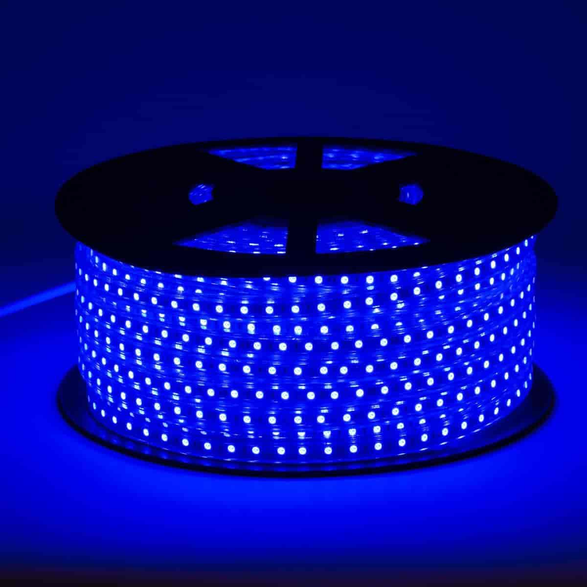 120V Blue LED Strip Lights - Custom Length Cuts for Home Decor, Under Cabinet Lighting, and Party Ambiance