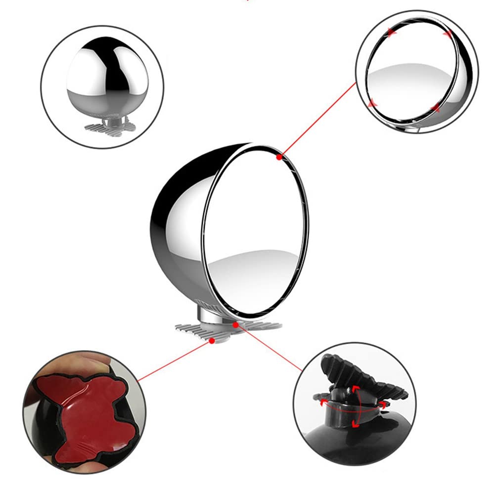 360° Adjustable Wide Angle Blind Spot Mirror for Cars & Trucks - Universal Fit Side Rearview Mirror, 65mm White - Enhance Safety for Parking, Lane Changes & Reversing