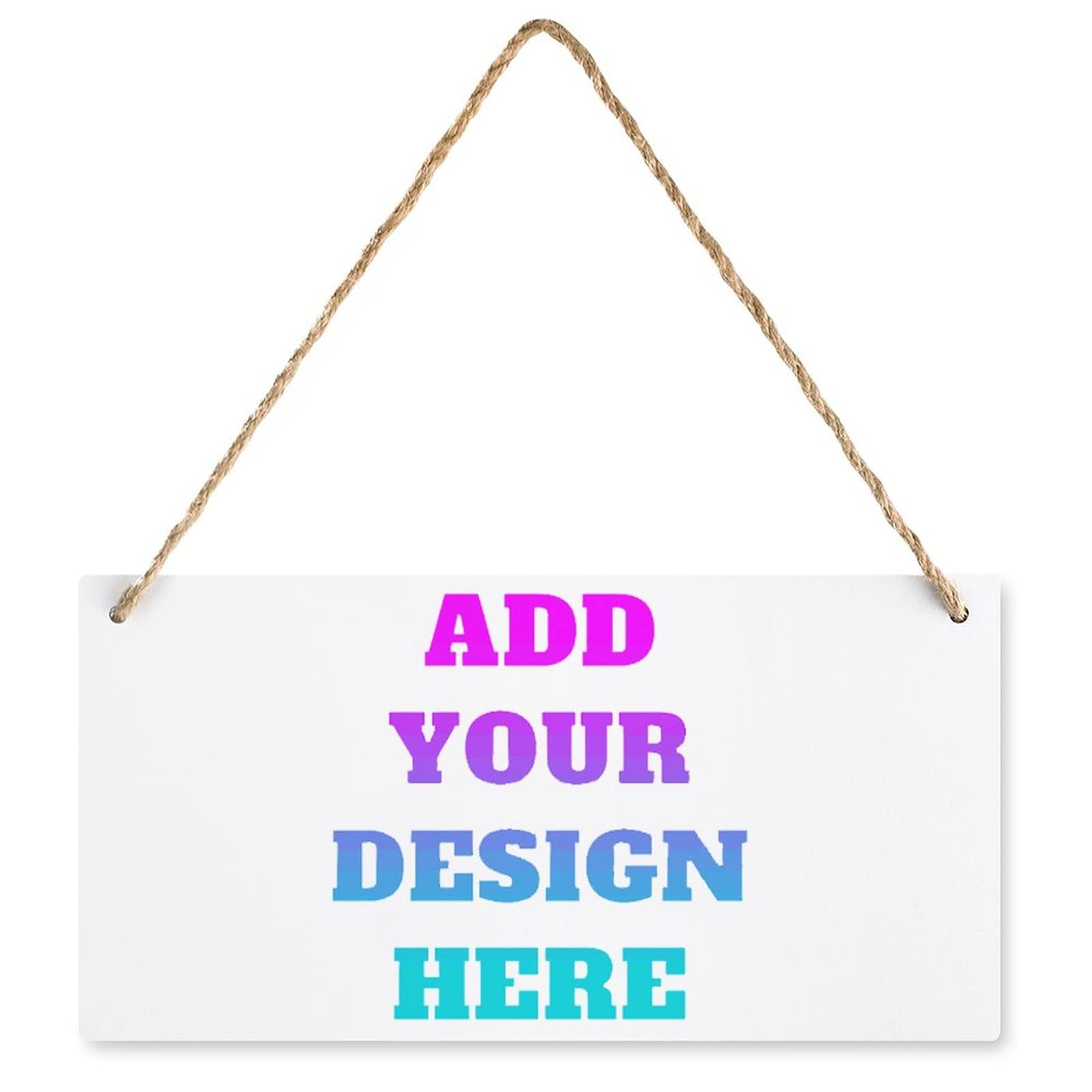 Custom Wooden Hanging Sign - Personalized Door Sign with Picture & Text - Rustic Plaque Wall Art - 9.8x4.9 Inch Home Decor for Wedding, Housewarming & Farmhouse Style
