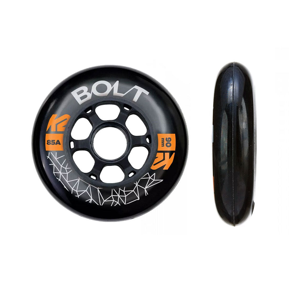 K2 Bolt Speed 90mm 85a 4pk Skateboard Wheels - High Performance Cruiser Wheels for Smooth Riding on Streets & Parks