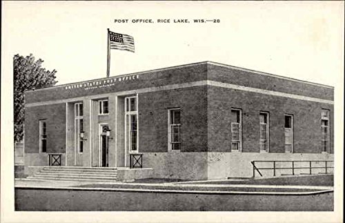 Vintage Antique Postcard of Rice Lake Post Office, Wisconsin WI - Perfect for Collectors, History Enthusiasts & Home Decor