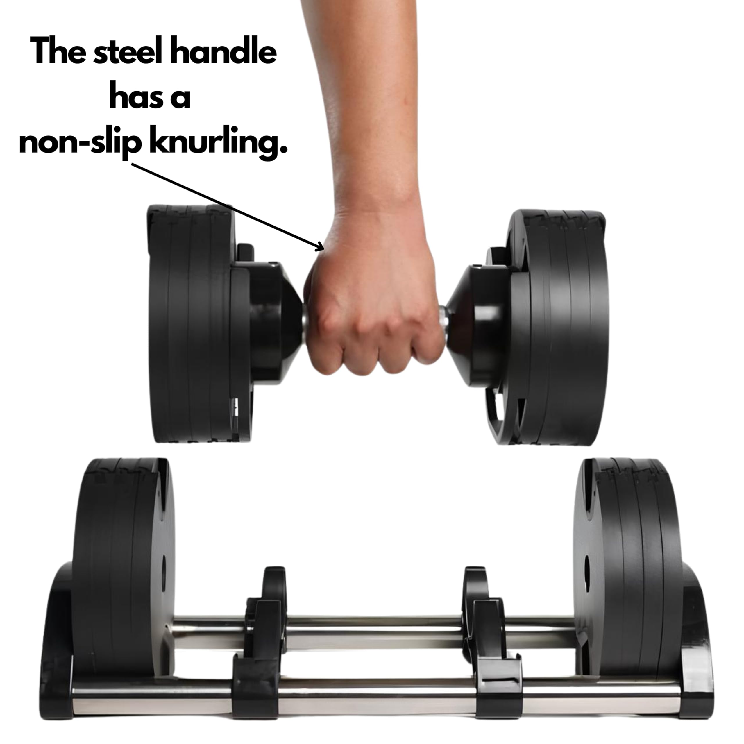 DONATIF Adjustable Dumbbells 40kg - Steel & Rubber Weight Set for Home Gym & Fitness Training - Perfect for Strength Training, Muscle Building & Full Body Workouts