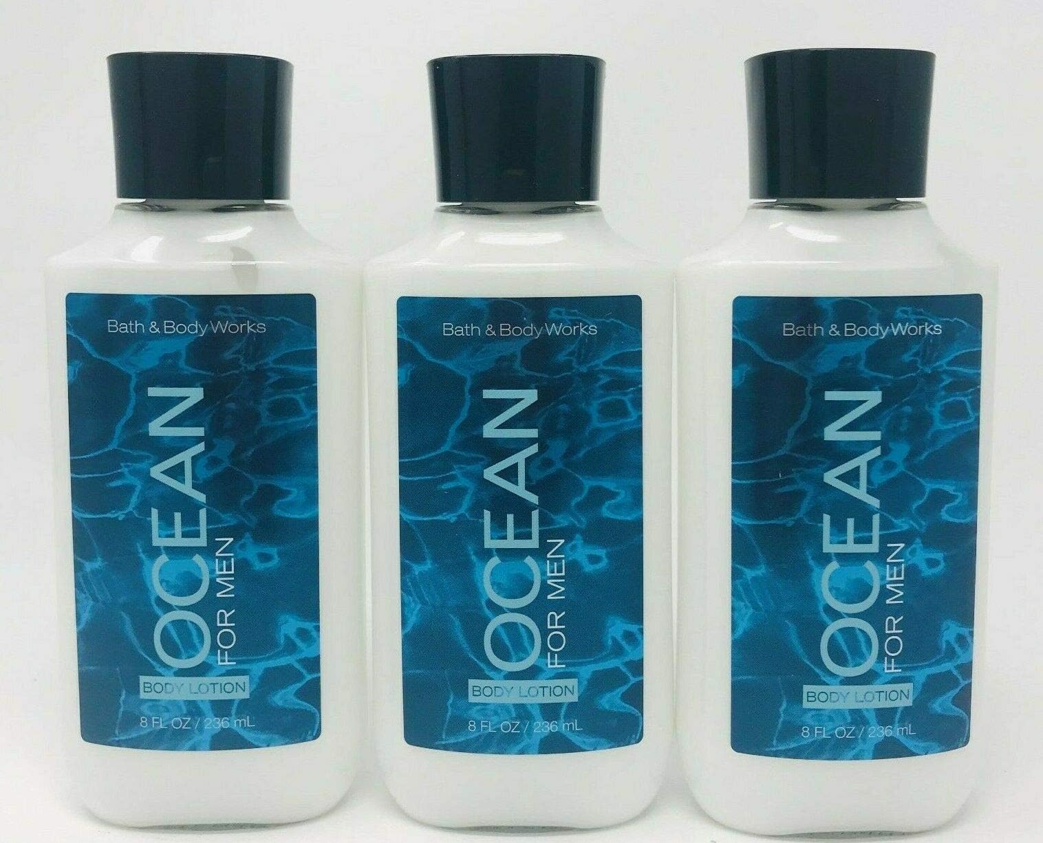 Bath & Body Works Ocean for Men Body Lotion - 3 Pack (8 Fl Oz Each) | Hydrating Moisturizer for Men with Ocean Scent | Perfect for Daily Skincare & Gifts
