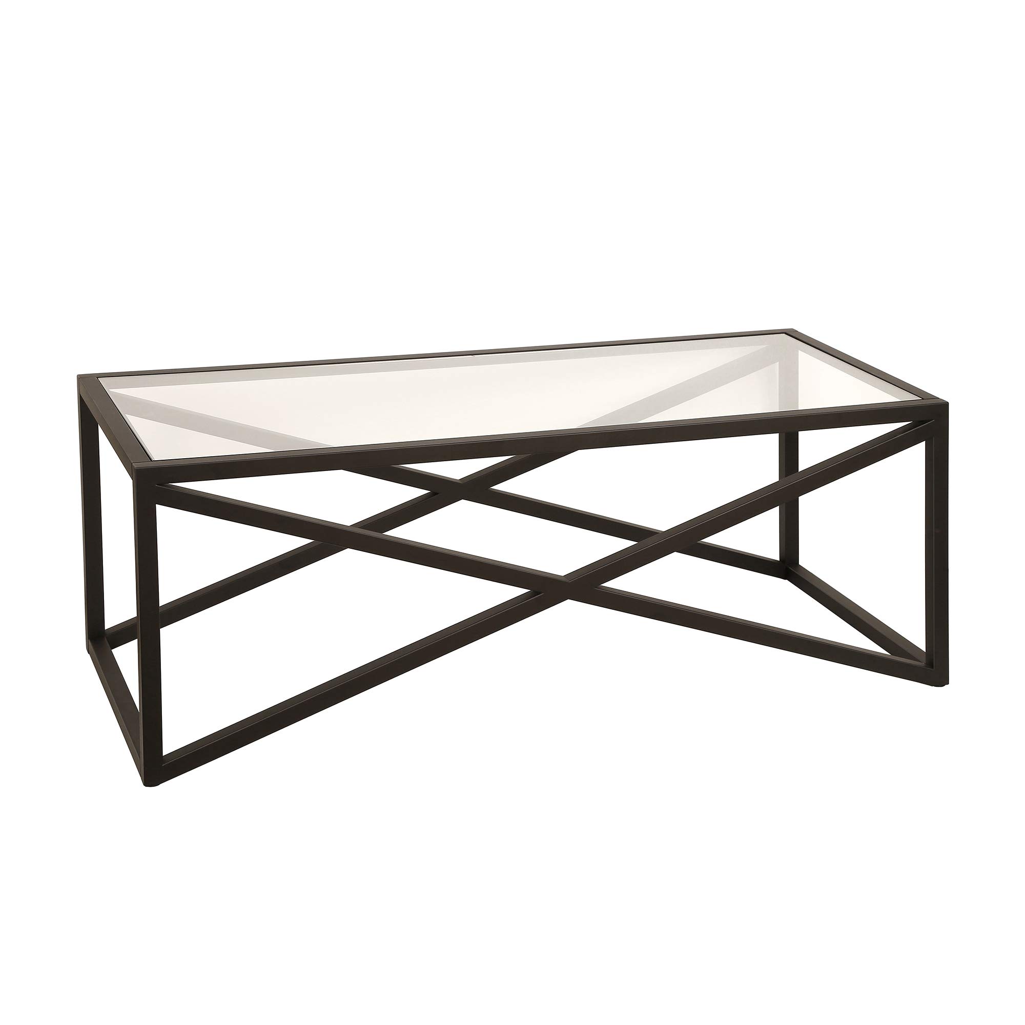 Calix 46'' Wide Rectangular Coffee Table in Blackened Bronze - Modern Living Room Centerpiece for Home Decor