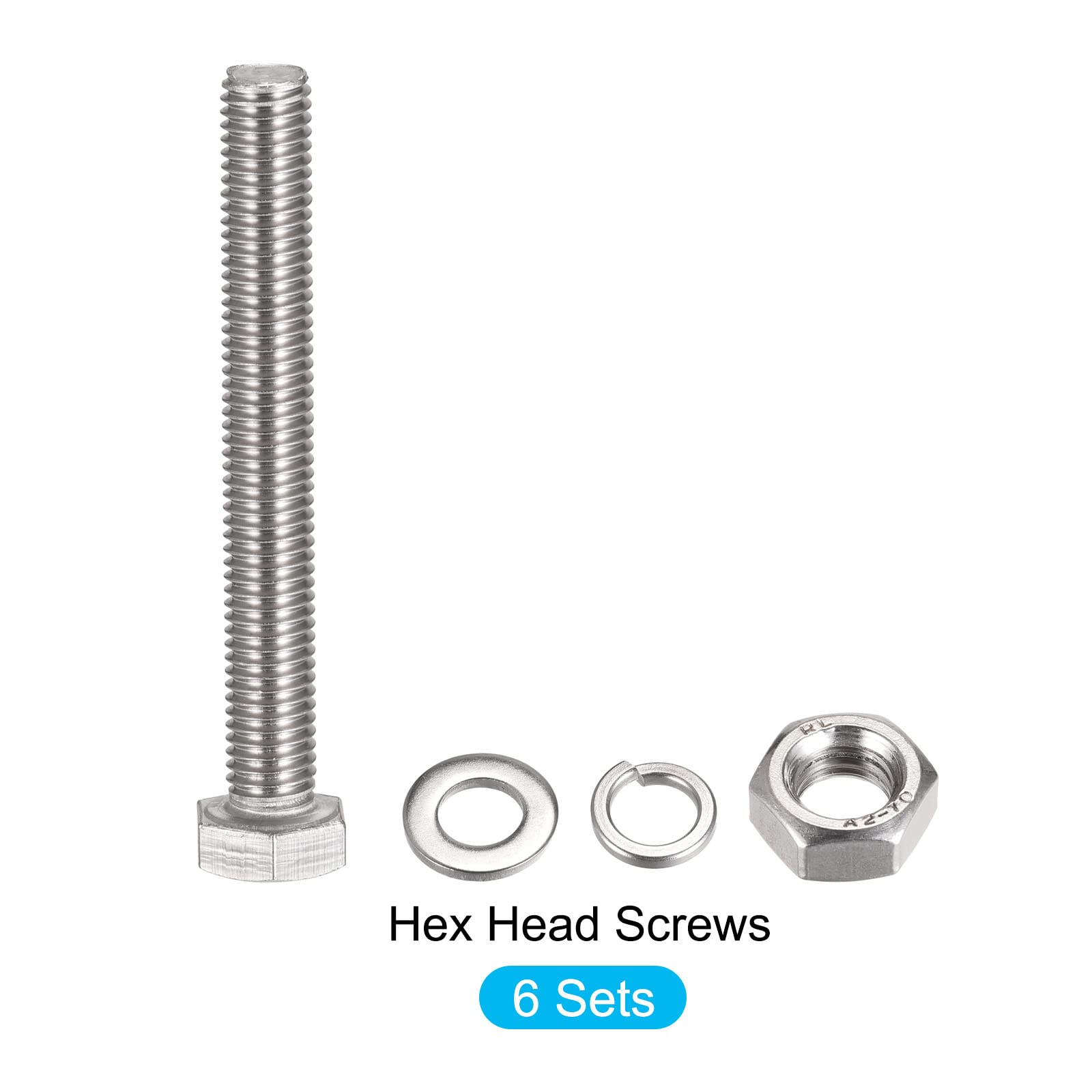 METALLIXITY M10x80mm Hex Screws Bolts Kit - 304 Stainless Steel for Home Appliance Repair