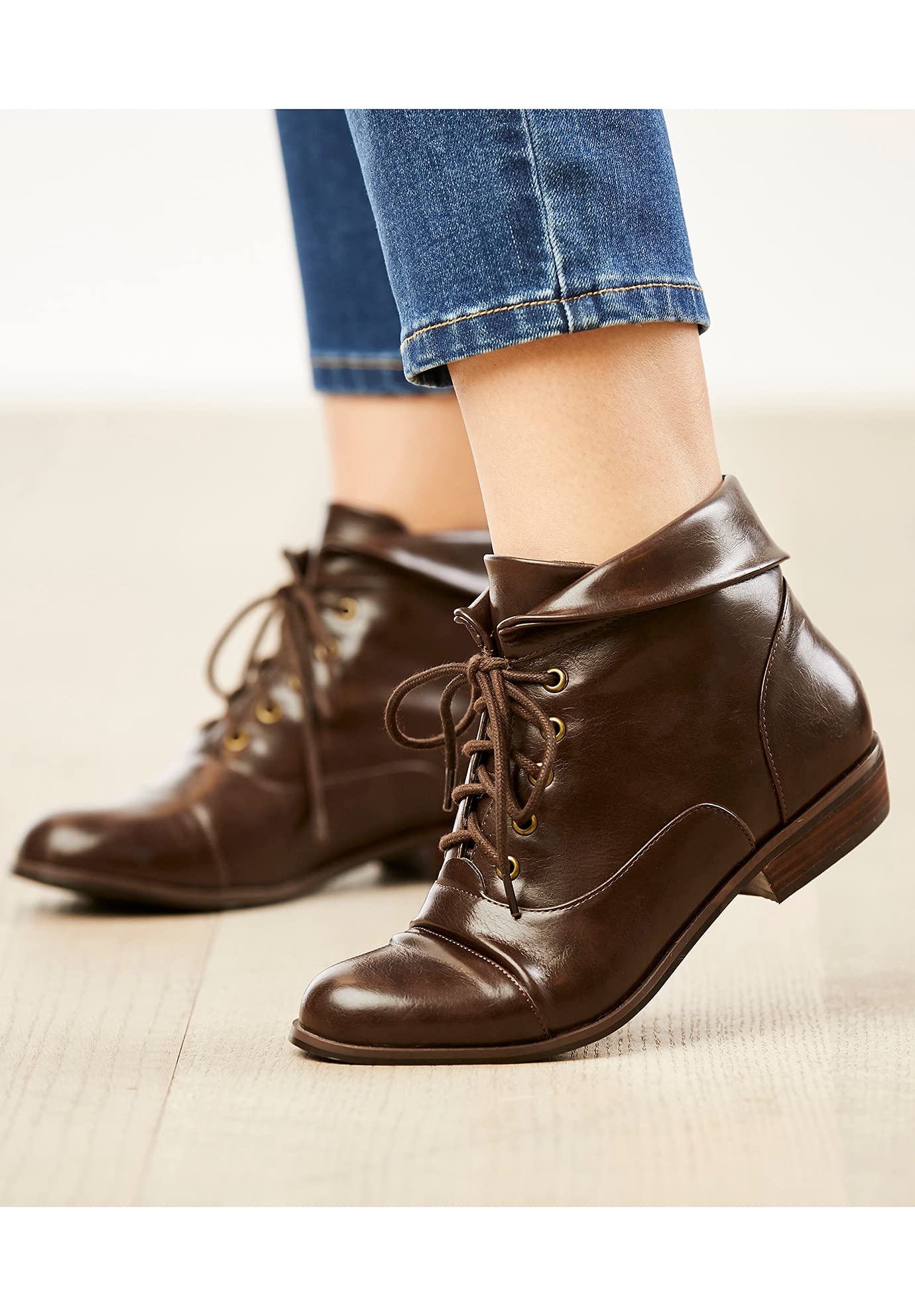 Comfortview Women's Wide Width The Darcy Bootie - Comfortable Ankle Boots for Wide Feet | Perfect for Work, Casual & Winter Wear