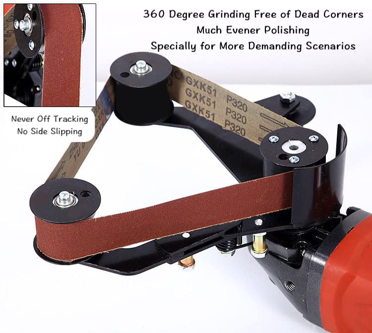 5/8-11 UNC Angle Grinder Belt Sander Adapter - Metal Pipe Tube Bracket Attachment for Rust Removal & Polishing (Fits 20-40mm Belts) - Perfect for DIY Projects, Metalworking & Woodworking
