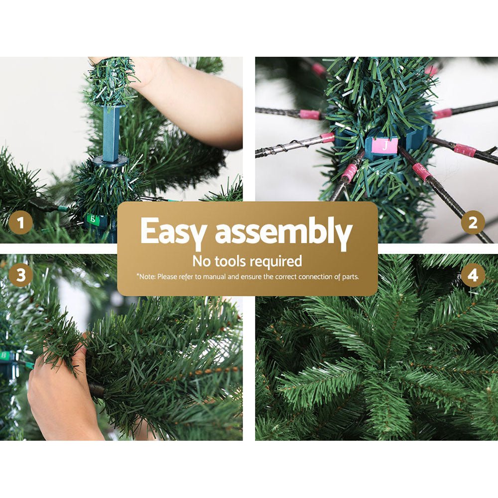 2.1M Premium Artificial Christmas Tree with 1250 Tips - Realistic Green Xmas Tree Decorations for Home, Office, and Holiday Parties