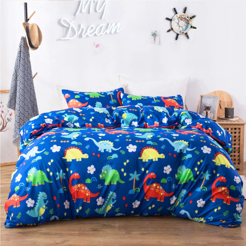 Dinosaur King Duvet Cover Set with Pillowcases for Boys' Bedroom