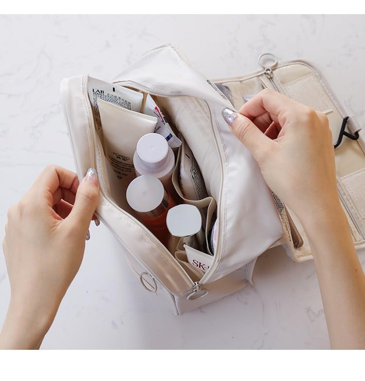 JACKBOY Large Waterproof Travel Makeup Bag for Women - Spacious Cosmetic & Toiletry Organizer with Multiple Pockets - Perfect for Vacation, Gym, and Business Trips