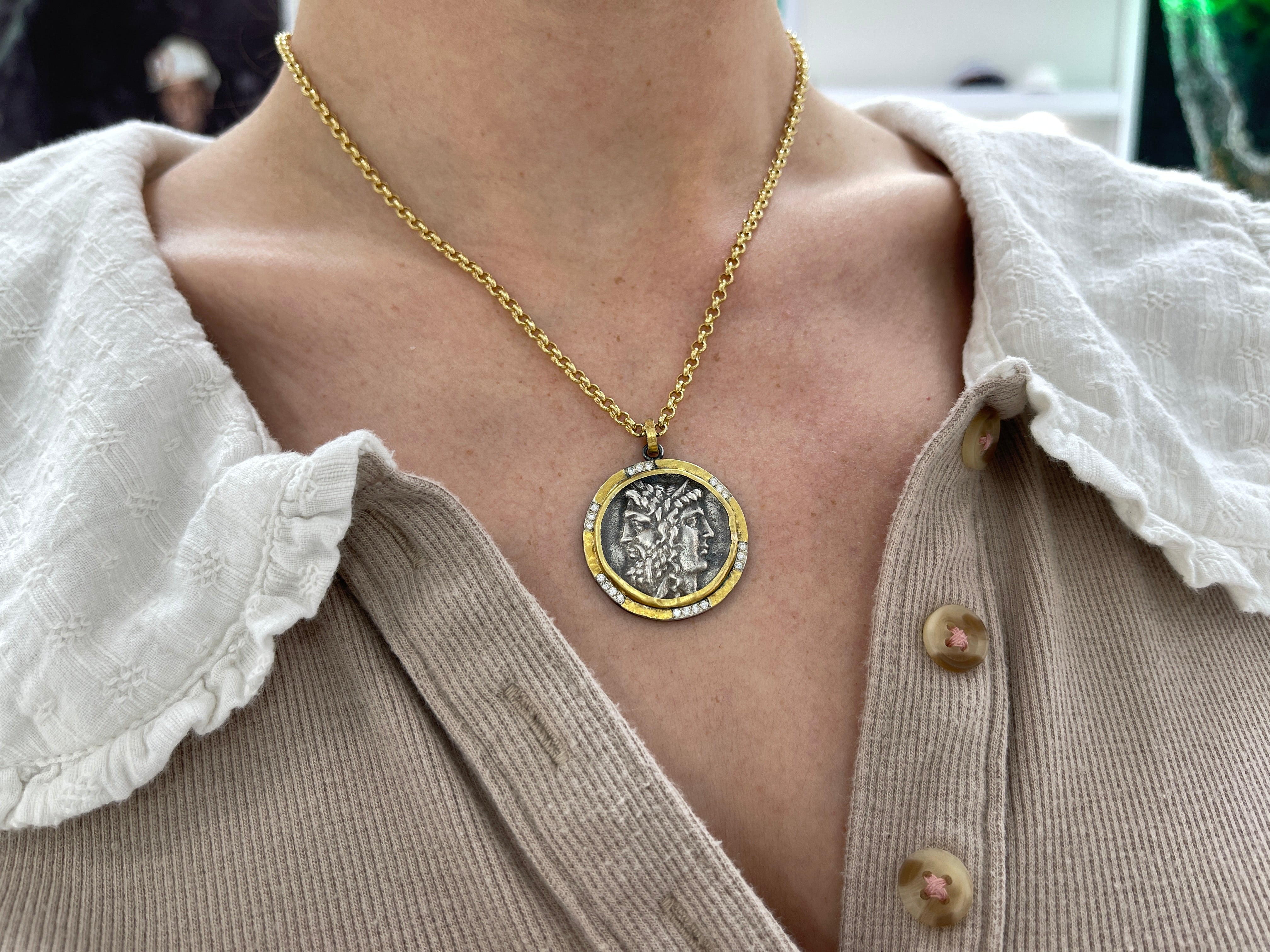 24K Gold & Diamond Medallion Pendant for Men & Women - Luxury Hip Hop Jewelry Gift for Birthday, Anniversary & Special Occasions | Janus & Janus