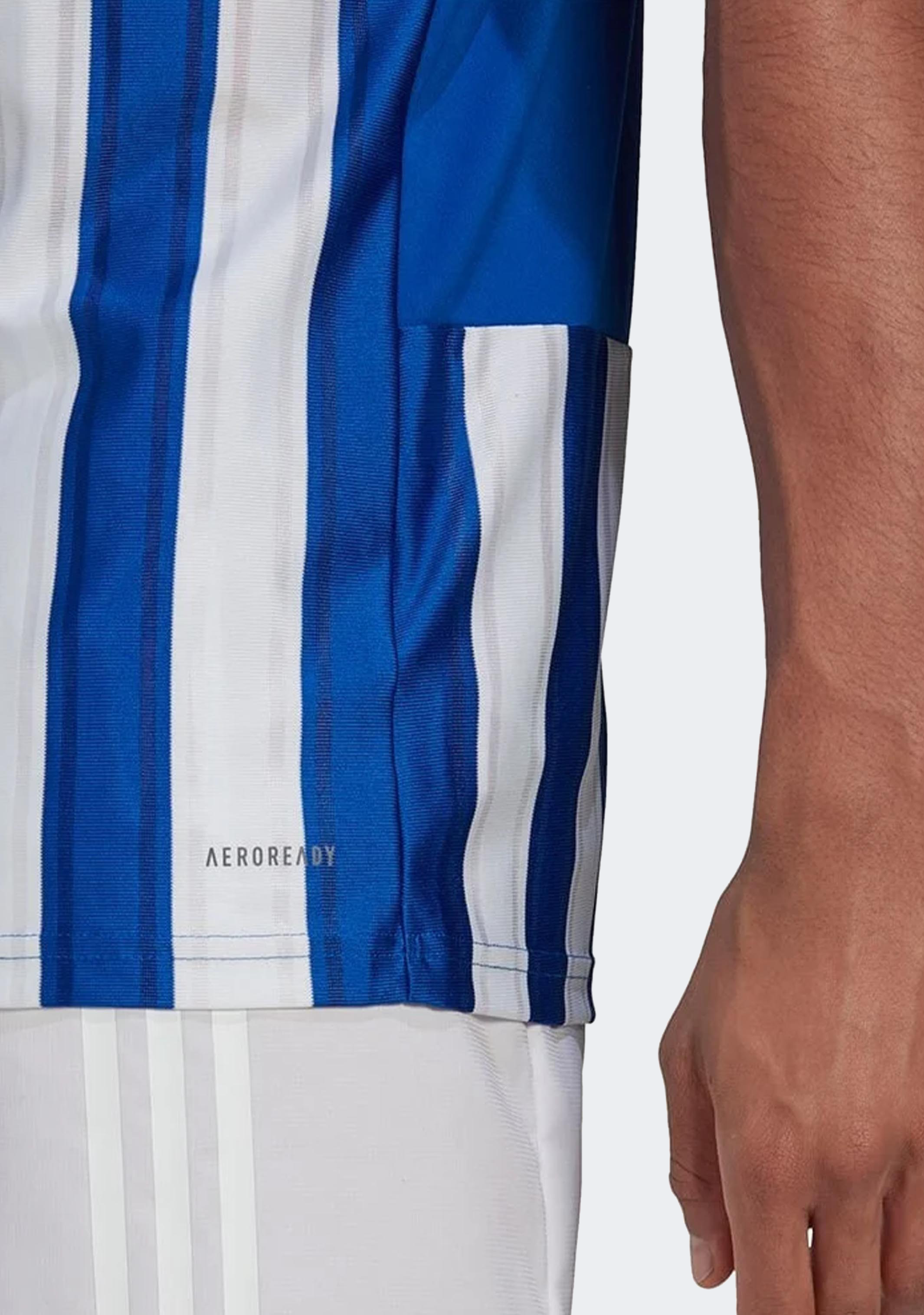 Adidas Men's Striped 21 Soccer Jersey - Blue & White - Lightweight Breathable Performance Shirt for Training & Match Play