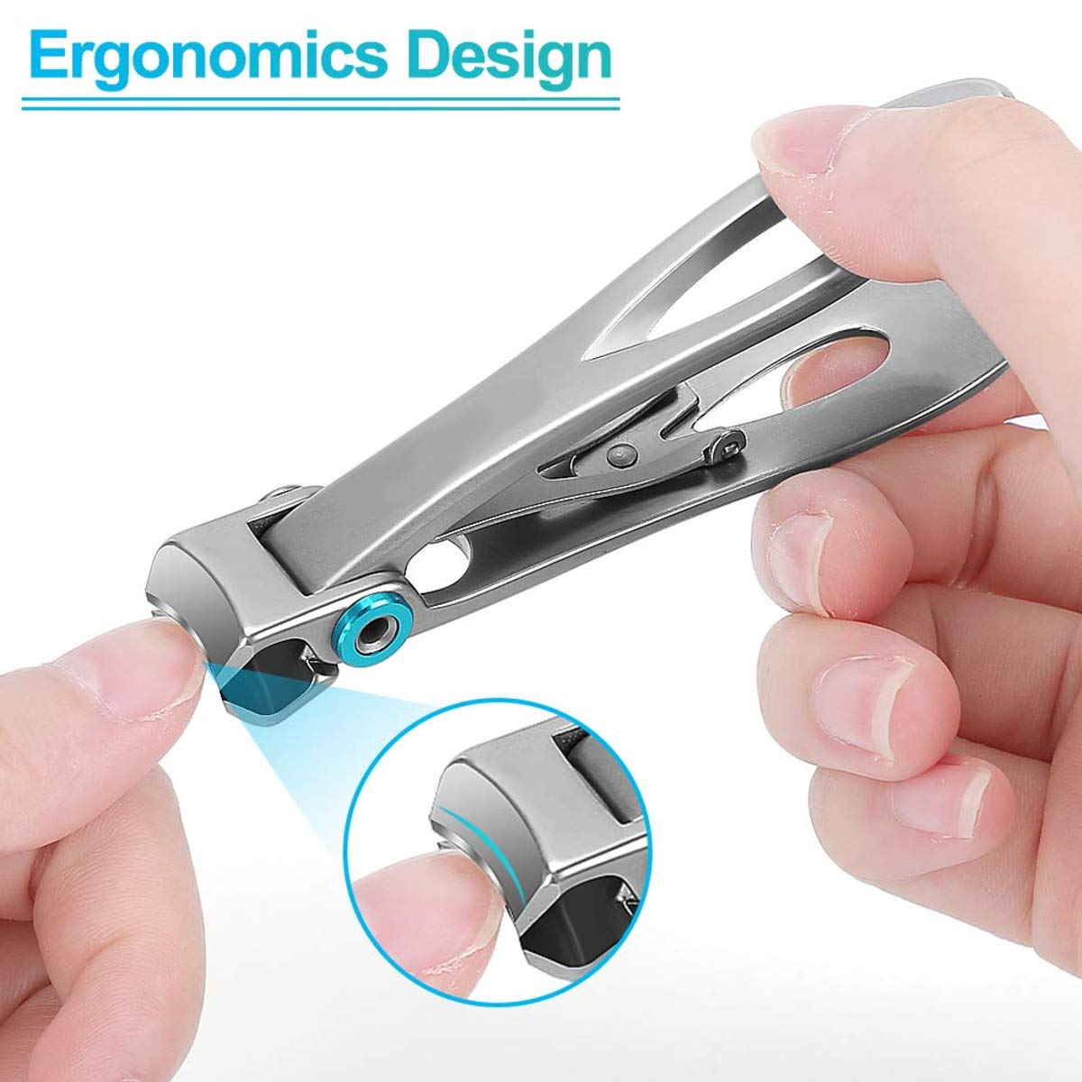 **iSWEVEN Extra Large Stainless Steel Toenail Clipper for Thick Nails – Wide Jaw Nail Cutter for Men & Women, Heavy Duty Fingernail & Toenail Trimmer (Silver) – Perfect for Seniors, Diabetics & Ingrown Nails**