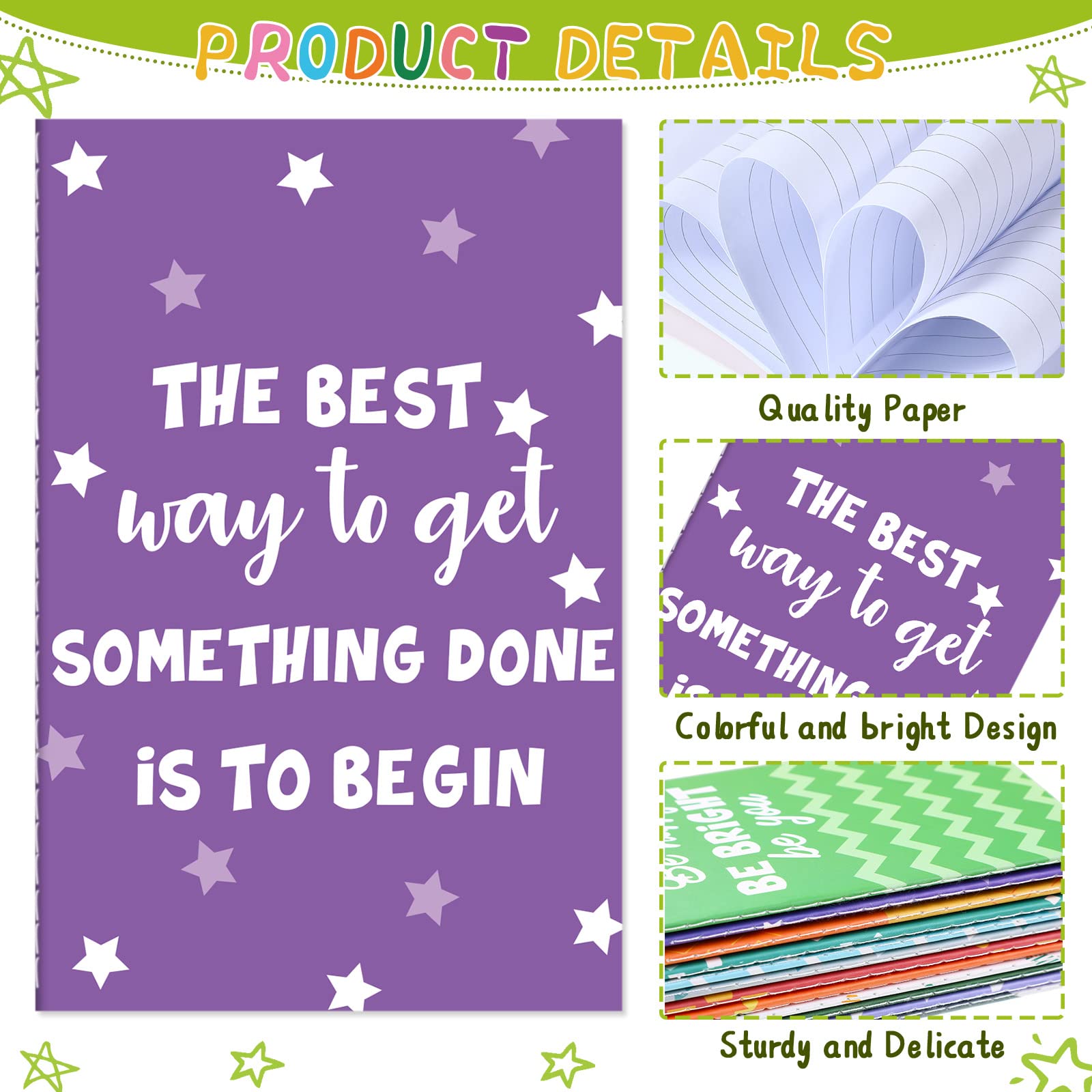 24-Pack Mini Colorful Notebooks Bulk - Motivational Journals & Inspirational Notepads for Teachers, Office, Travel - Small Pocket Notebooks with Positive Quotes (Perfect for Gifts, School Prizes & Daily Motivation)