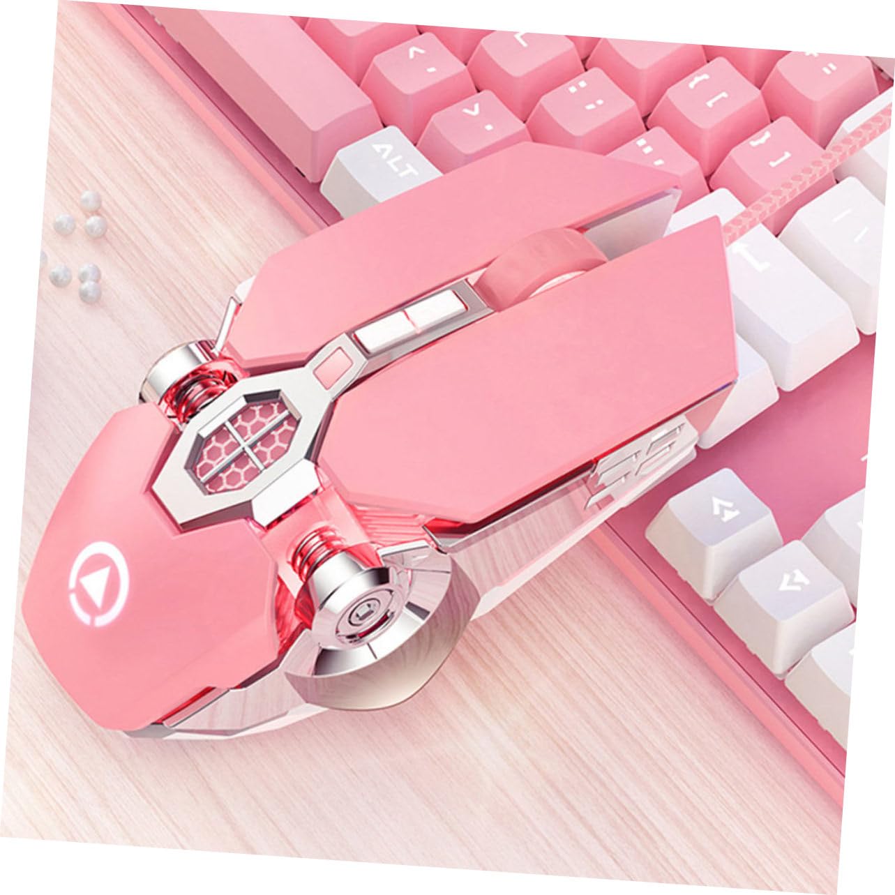 ETHZZLE Pink Wired Gaming Mouse for PC & Laptop - Ergonomic RGB Illuminated Computer Mouse with Comfortable Grip - Perfect for Gaming, Office Work & Home Use