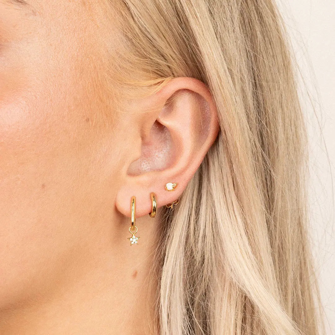 Astro Star Moon Hoop Charm Earrings (Set of 2) - Perfect for Boho Fashion, Festival Outfits & Everyday Wear