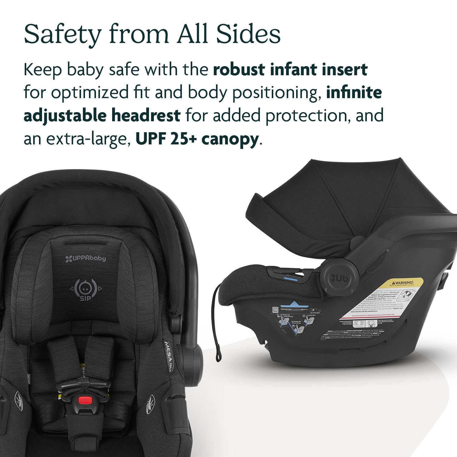UPPAbaby Mesa Max Infant Car Seat with Base – Load Leg & Robust Insert Included | Easy Installation, Direct Stroller Attachment | Premium Safety Features | Charcoal (Jake) | Perfect for Newborns & Travel