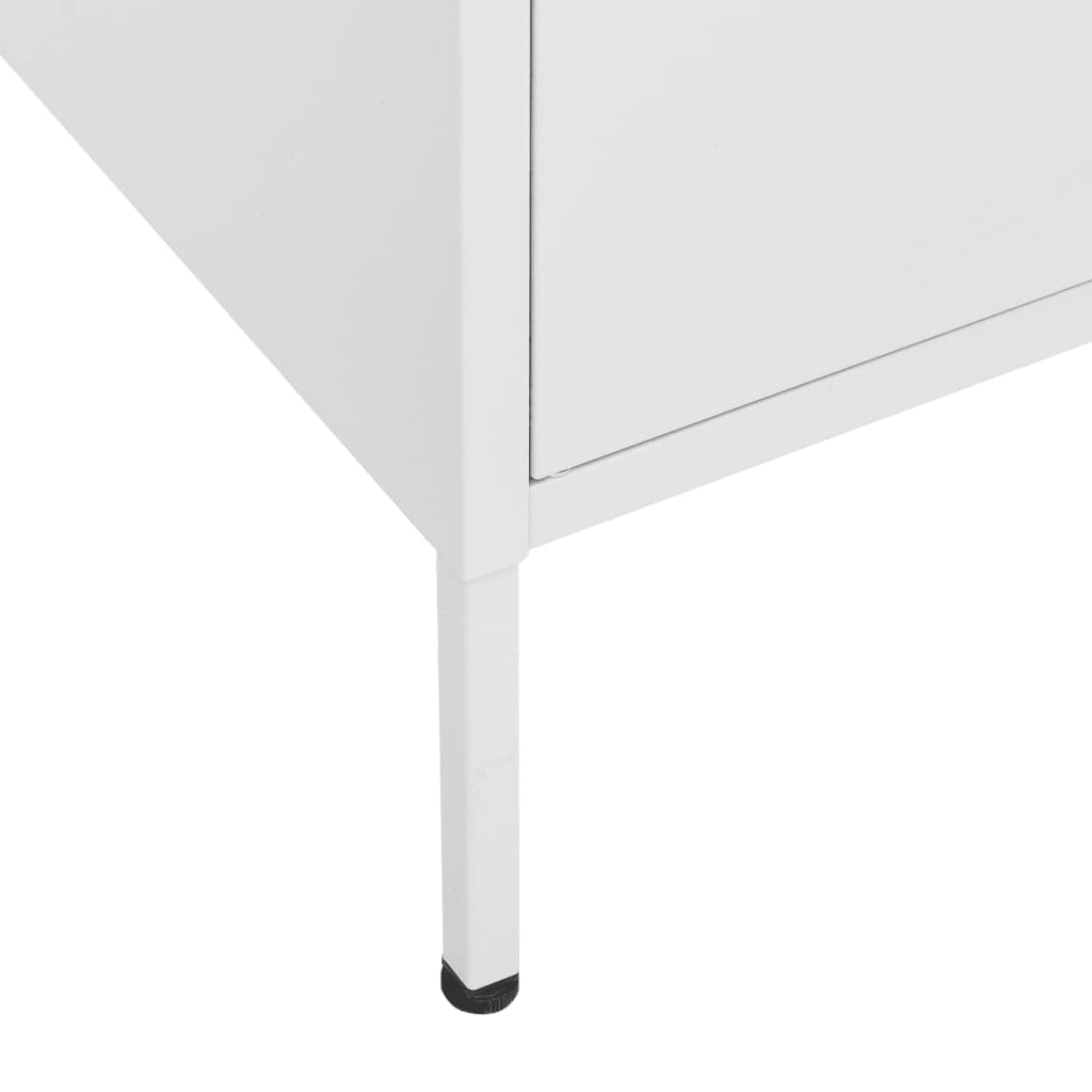 vidaXL White Steel Storage Cabinet - Freestanding File Cabinet with Shelves for Home & Office Organization | Industrial Style Filing Storage Solution for Documents, Supplies & Office Essentials