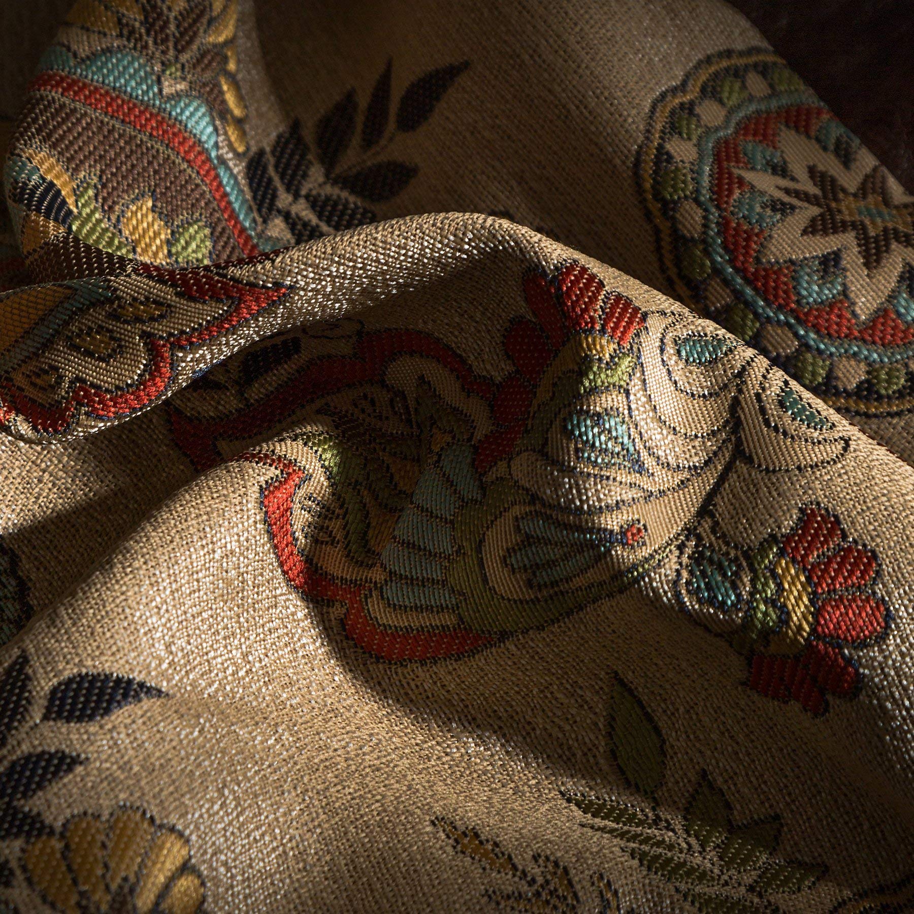 HiEnd Accents Tammy Western 3-Piece Super Queen Comforter Set - Tan, Yellow, Blue, Red Cotton Blend Paisley Pattern Rustic Bedding with Floral Design & Pillow Shams | Western Theme Bedroom Decor for Ranch, Cabin or Southwestern Style Homes