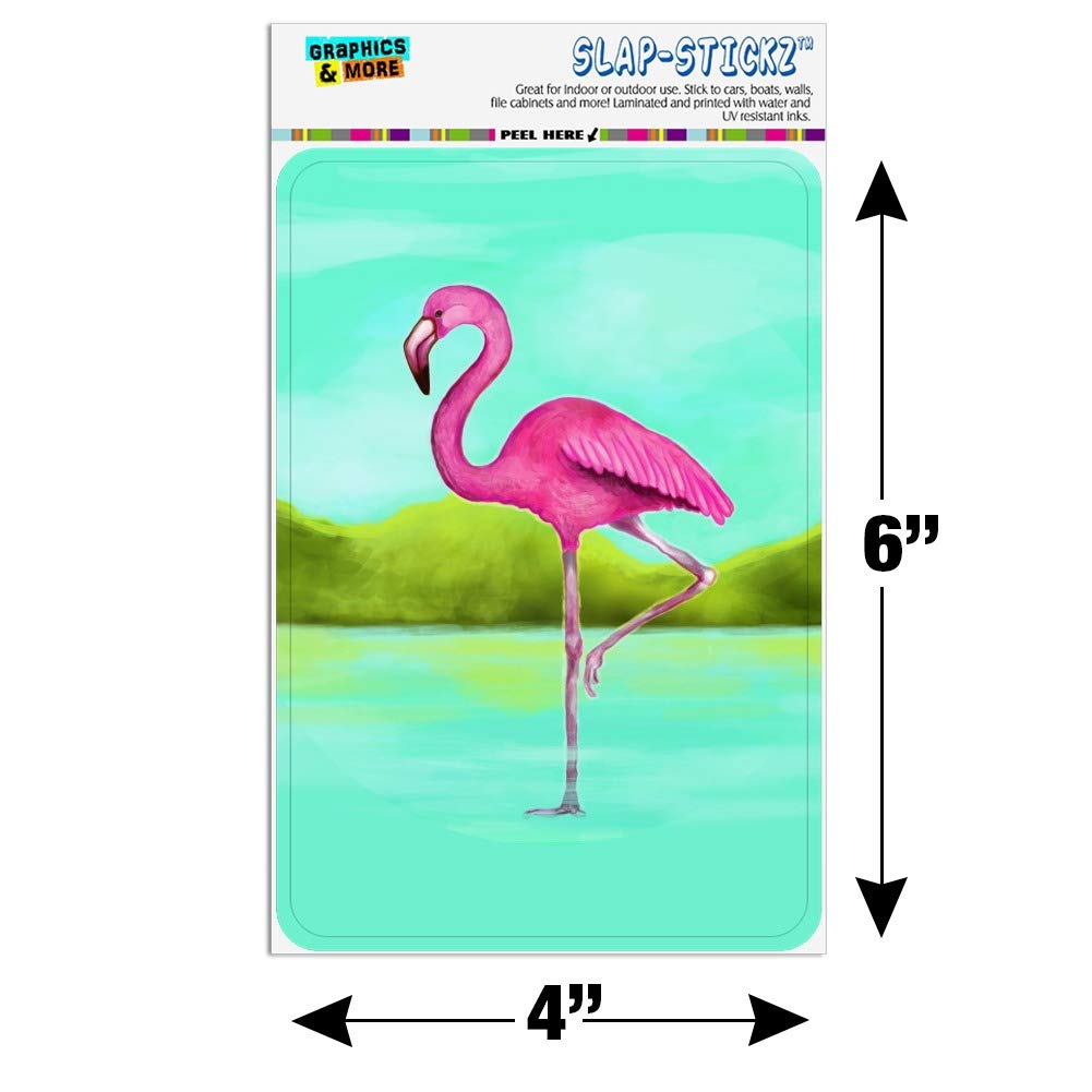 Pink Flamingo in Water Wall Art Sign - Tropical Decor for Home, Office & Business - Perfect for Beach House, Pool Area & Tiki Bar Decorations