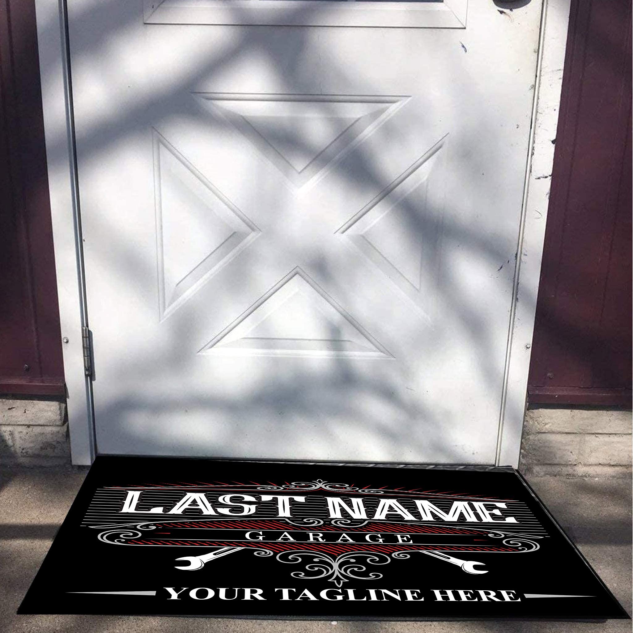 Custom Auto Shop Doormat 24x36 Inches - Personalized Garage Entrance Mat for Car Enthusiasts & Mechanics - Durable & Non-Slip for Home, Workshop, or Auto Repair Shop