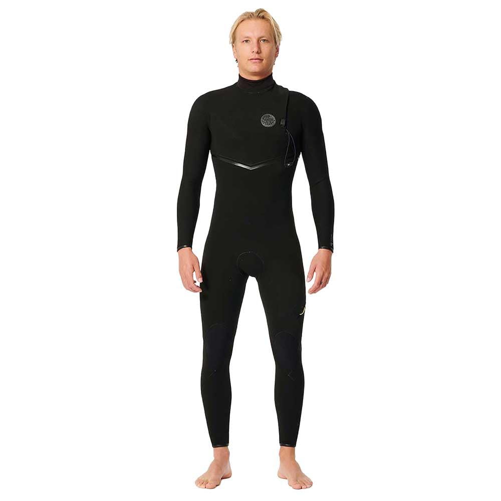 Rip Curl 2025 Men's E-Bomb 3/2mm GBS Zip Free Wetsuit Neoprene 14VMFS - Black | Surfing, Diving & Water Sports Gear for Cold Water Protection