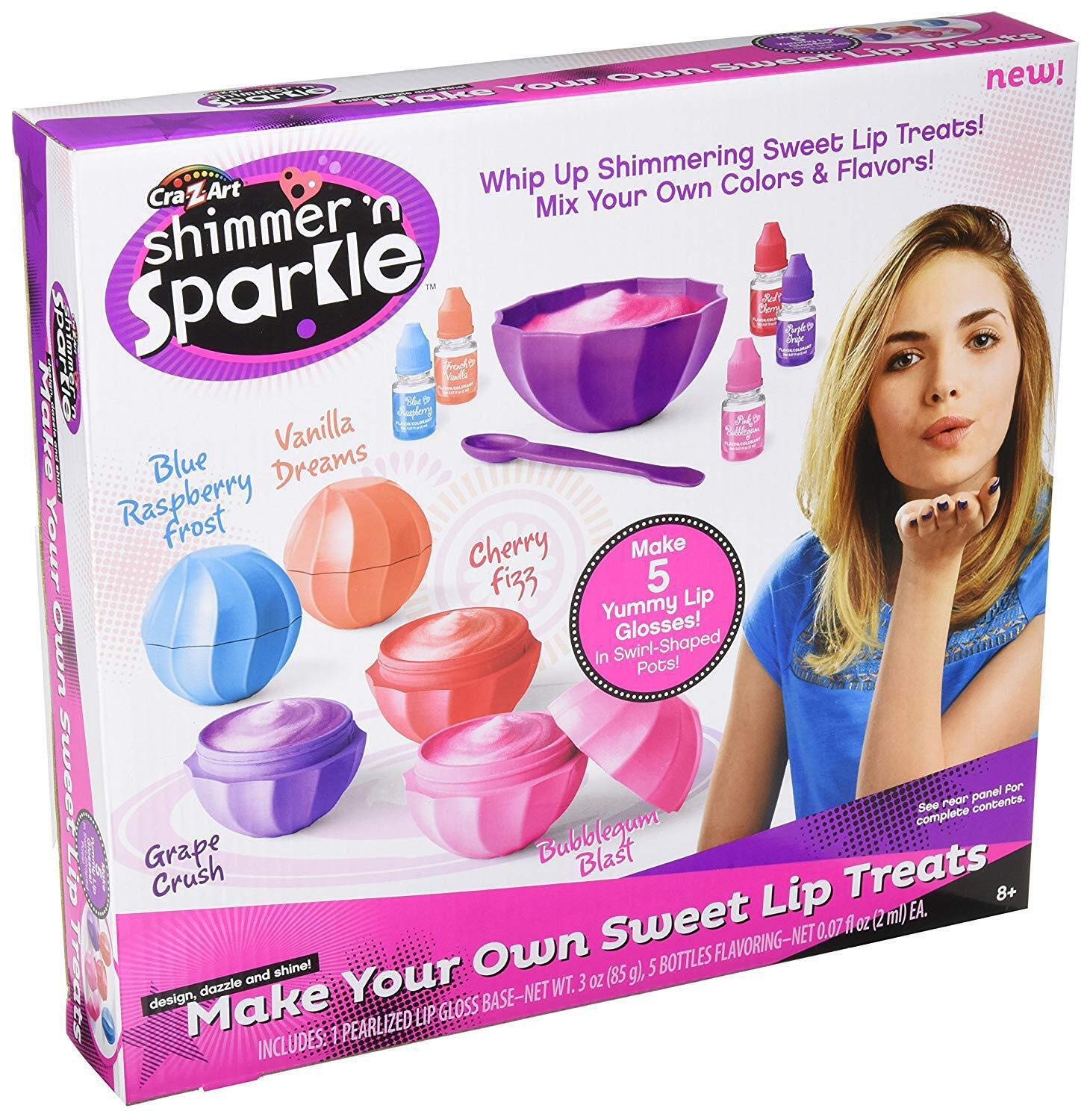 Cra-Z-Art Shimmer 'N Sparkle DIY Lip Gloss Kit for Kids - Make Your Own Sweet Lip Treats (17531) | Fun Birthday Gift & Creative Activity for Girls