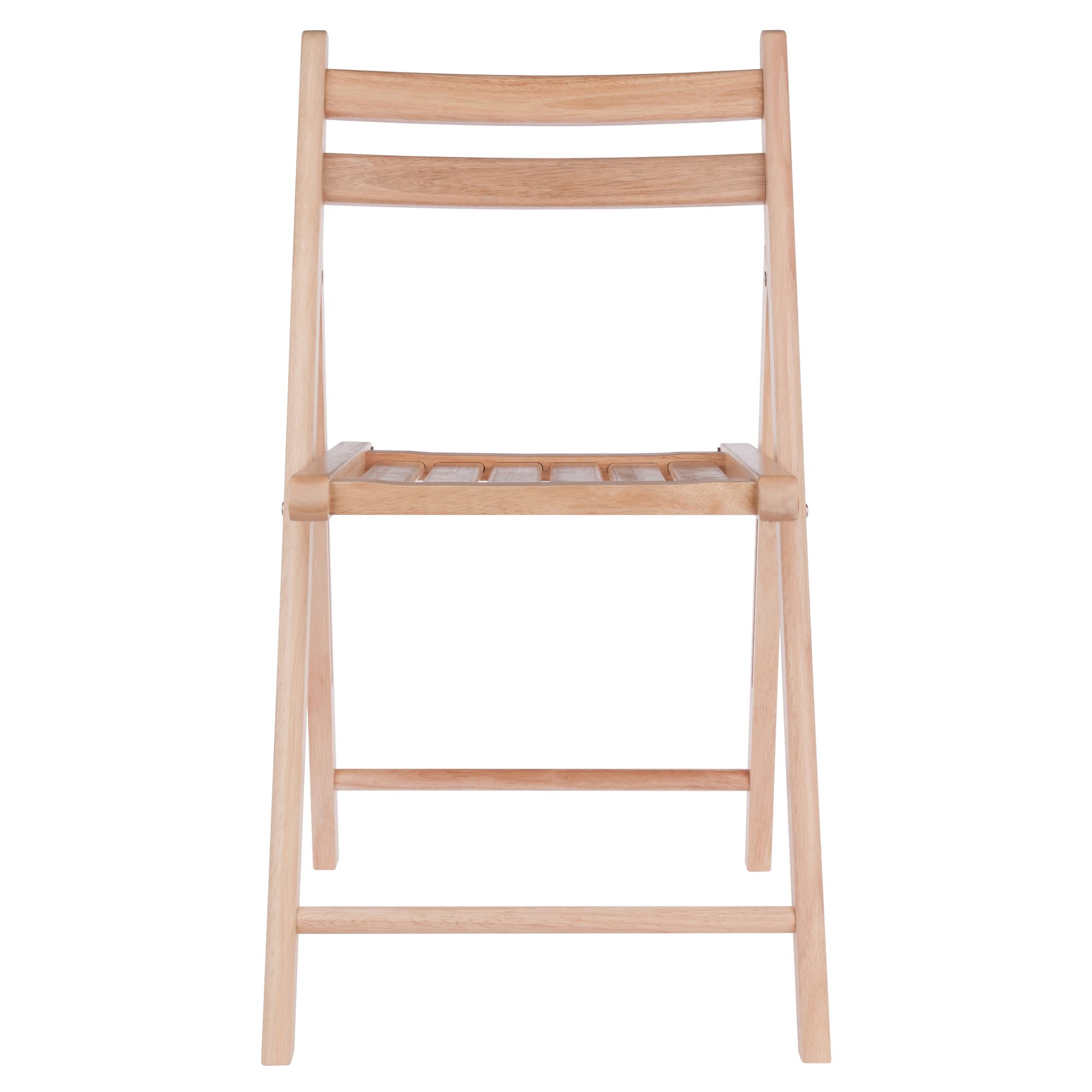 Robin 4-Piece Folding Chair Set - Natural Wood Finish, Space-Saving Stackable Design for Indoor/Outdoor Use - Perfect for Dining, Patio, Camping & Events (Set of 4)