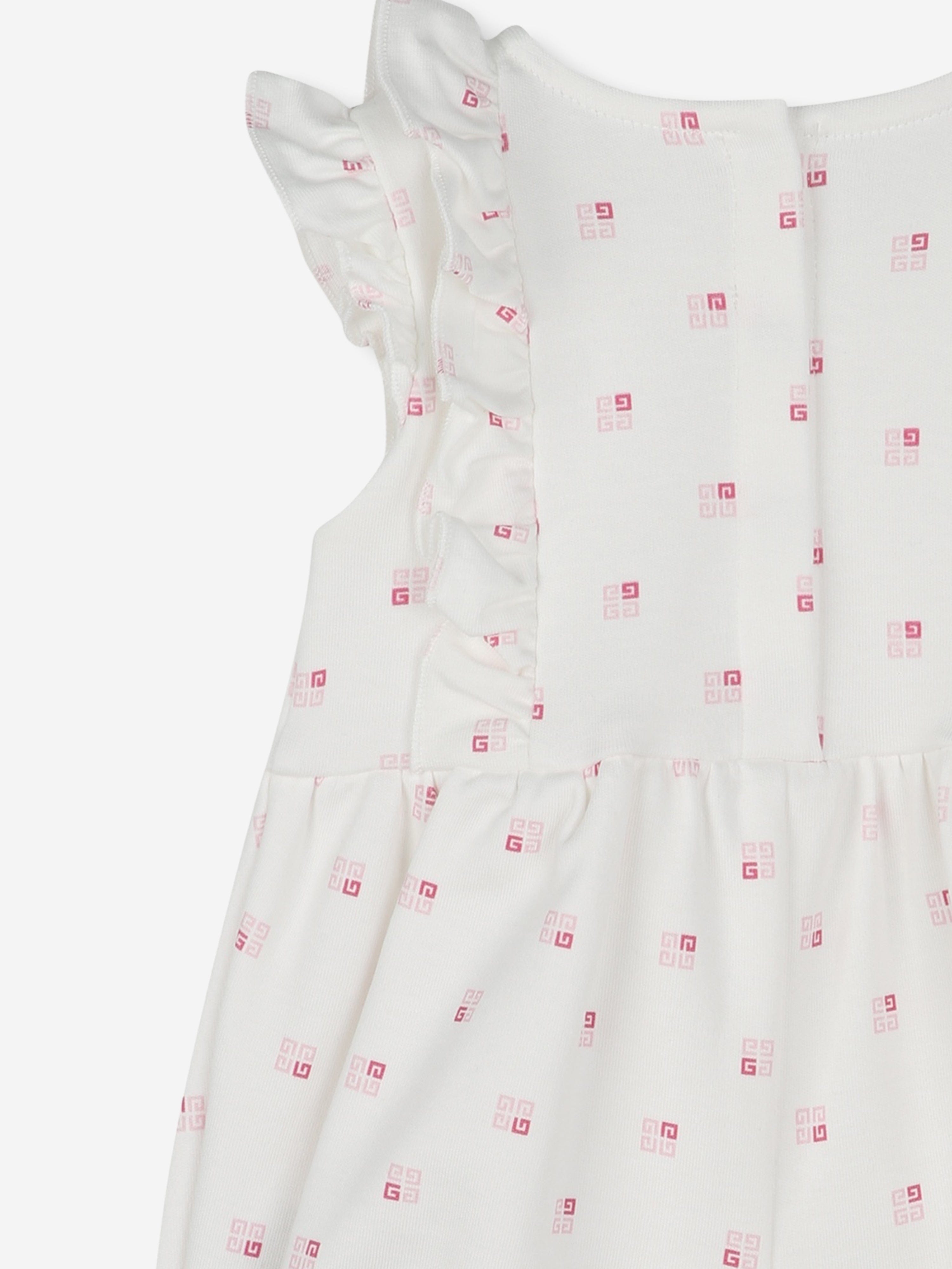 Adorable Ivory Baby Girls Logo Romper - Soft Cotton Jumpsuit for Newborns & Infants | Perfect for Playdates, Photo Shoots & Everyday Wear