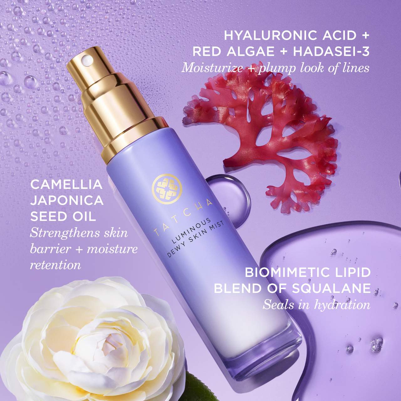 Tatcha Luminous Dewy Skin Mist™ - Hydrating & Brightening Facial Spray for Glowing Skin | Perfect for Makeup Setting, Skincare Routine & On-the-Go Refresh