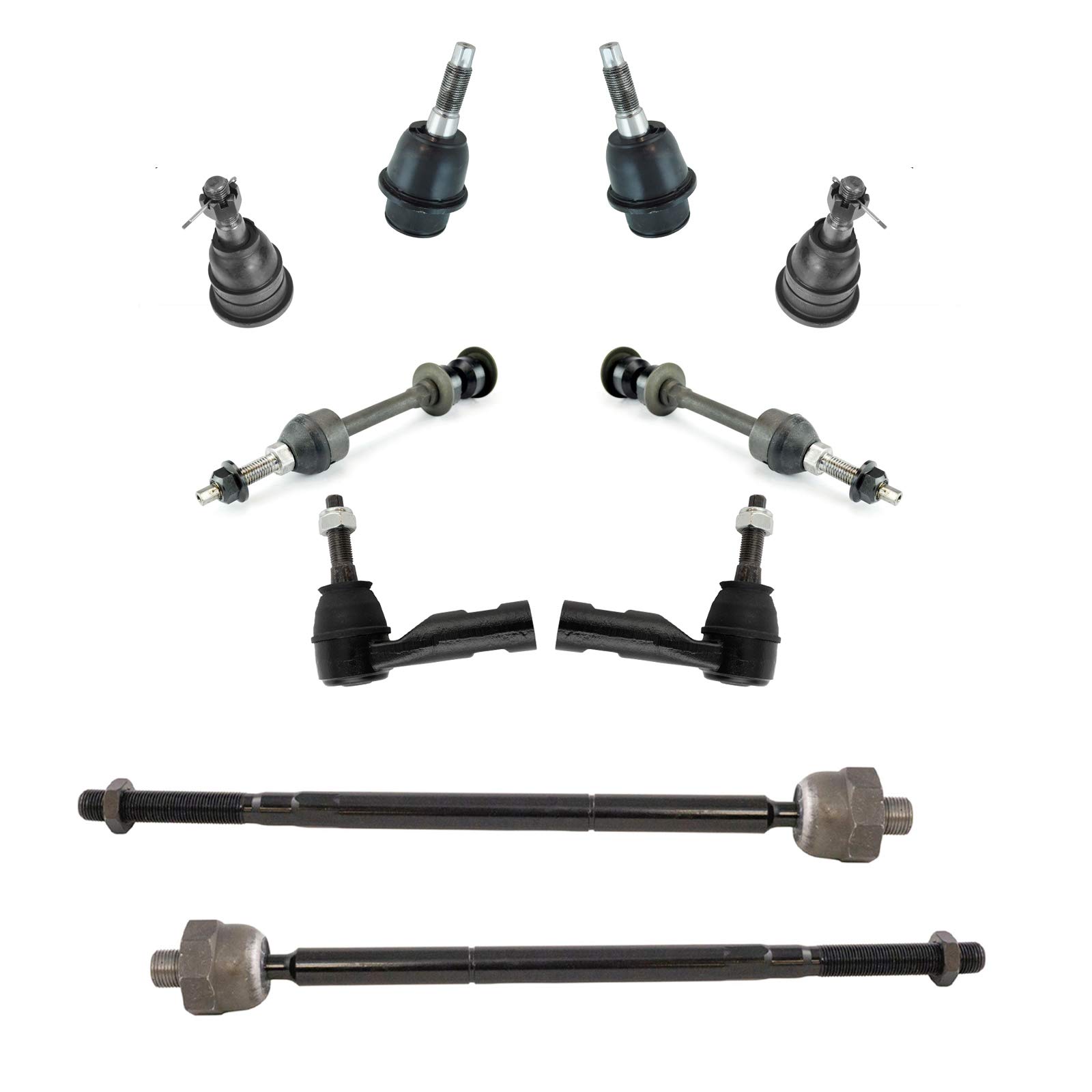 TRQ Front Steering & Suspension Kit with Ball Joint, Sway Bar, Stabilizer Link & Tie Rod - Compatible with 2013 Ram 1500 - Improves Handling & Ride Comfort for Off-Road & Daily Driving