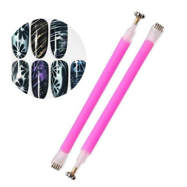 BANIRA Double Head Flower Design Nail Magnet Tool Set - Strong Magnet Stick & Pens for Cat Eye Gel Polish Nail Art | Professional Manicure Kit for Salon & Home Use