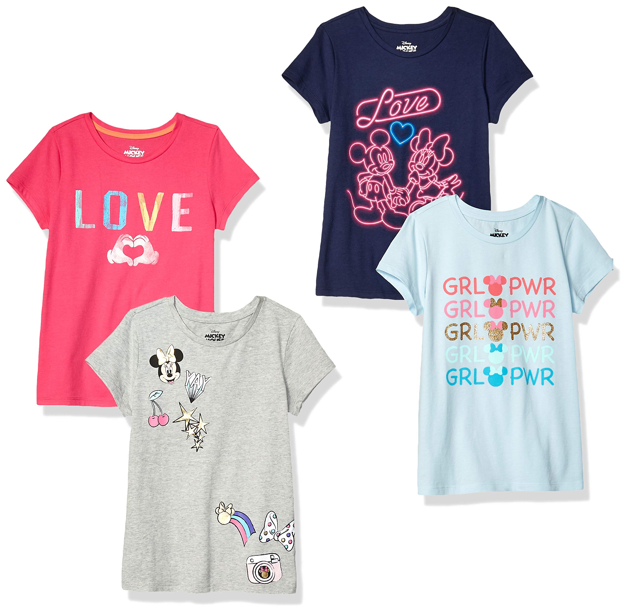 Disney Marvel Star Wars Frozen Princess Girls & Toddlers Short Sleeve T-Shirts Multipack - Cute Cartoon Graphic Tees for Playdates, Birthday Parties & Everyday Wear
