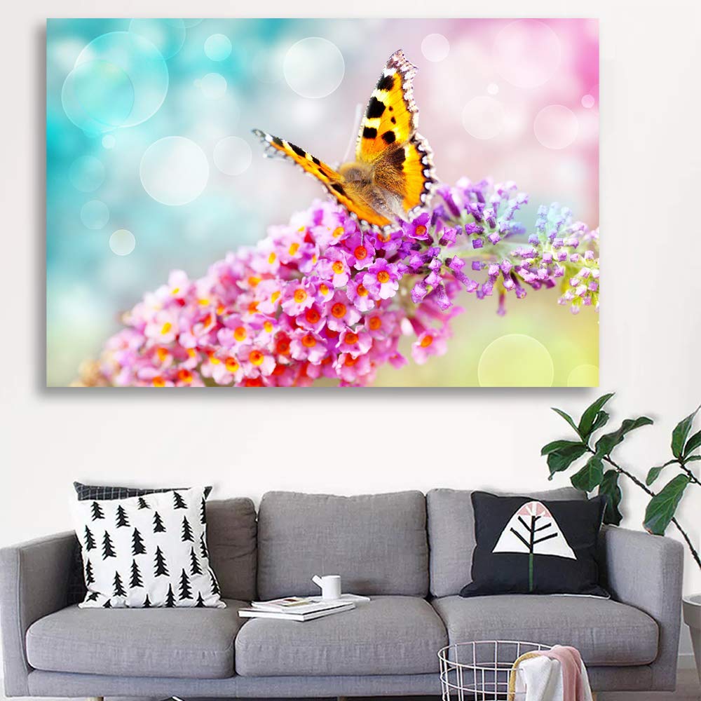 Beautiful Butterfly Giclee Canvas Wall Art - 32x48 Inches, Vibrant Home Decor for Bedroom, Living Room, Office & Nursery, Perfect for Modern & Contemporary Spaces
