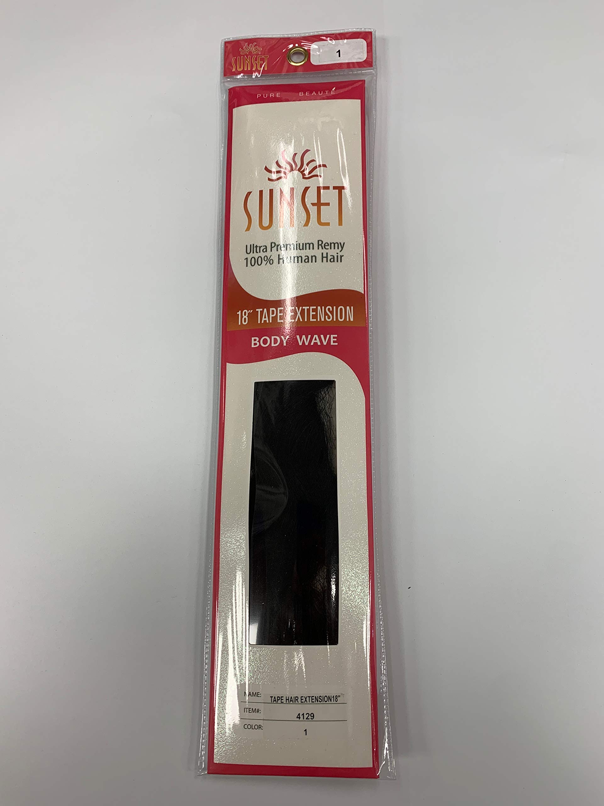 Sunset Pure Beaute' Premium 18-Inch Tape-In Hair Extensions - Natural Body Wave #F4/27 - Perfect for Parties, Weddings & Daily Styling