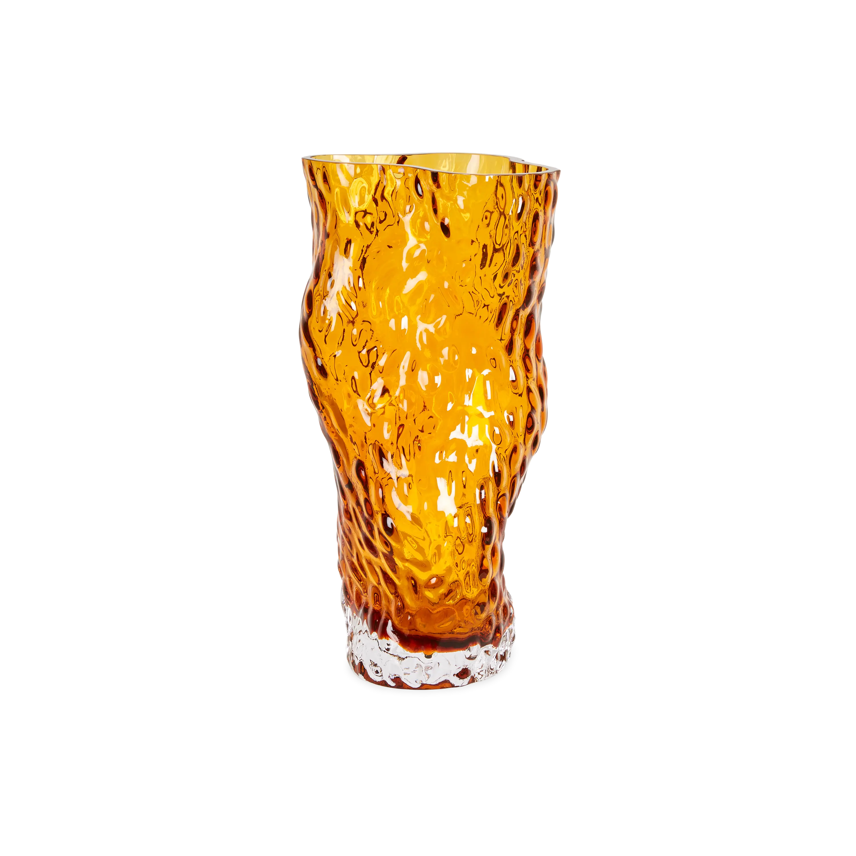 Elegant Ostrea Rock Glass Vase - Handcrafted Clear Glass Flower Vase for Home Decor, Wedding Centerpieces & Tabletop Display
