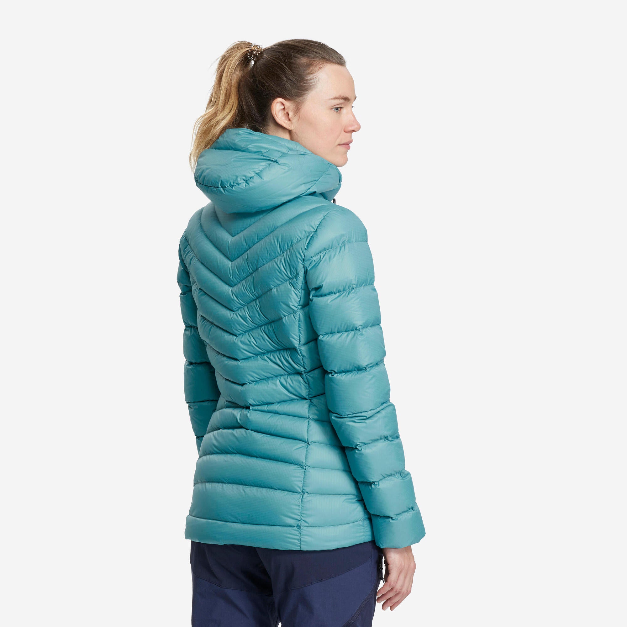Forclaz Women's MT500 Hooded Down Puffer Jacket - Lightweight Winter Coat, Waterproof Windproof Insulated Jacket for Hiking, Skiing & Outdoor Activities