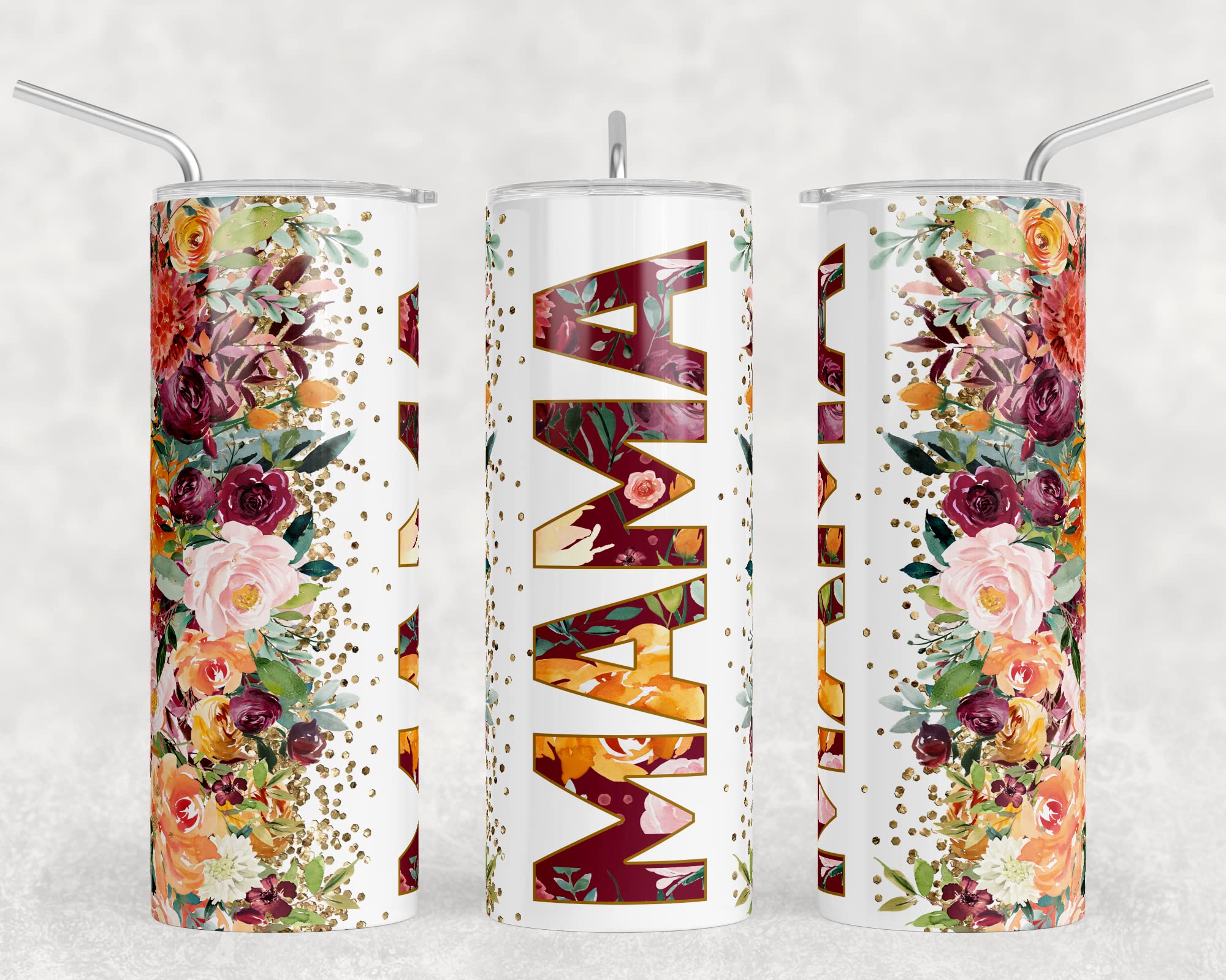 Custom Mama Tumbler Sublimation Bundle - Ready to Press Heat Transfer Designs for 20oz Tumblers | Perfect for Mother's Day Gifts, Personalized Drinkware & DIY Craft Projects
