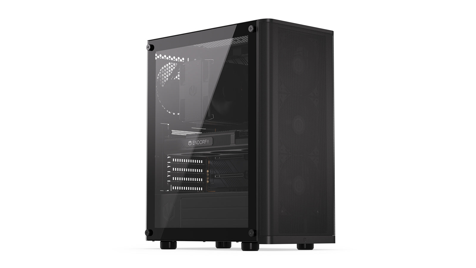 Endorfy Ventum 200 Air ATX Mid Tower PC Gaming Case - High Airflow, Tempered Glass Side Panel, RGB Lighting (EY2A002) - Perfect for Gaming Rigs & Workstation Builds
