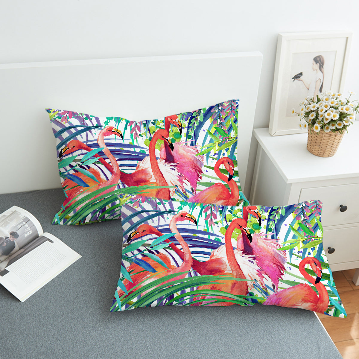 Flamingo Passion Bedding Set - Soft & Stylish Queen Size Bed Sheets - Perfect for Tropical & Boho Bedroom Decor