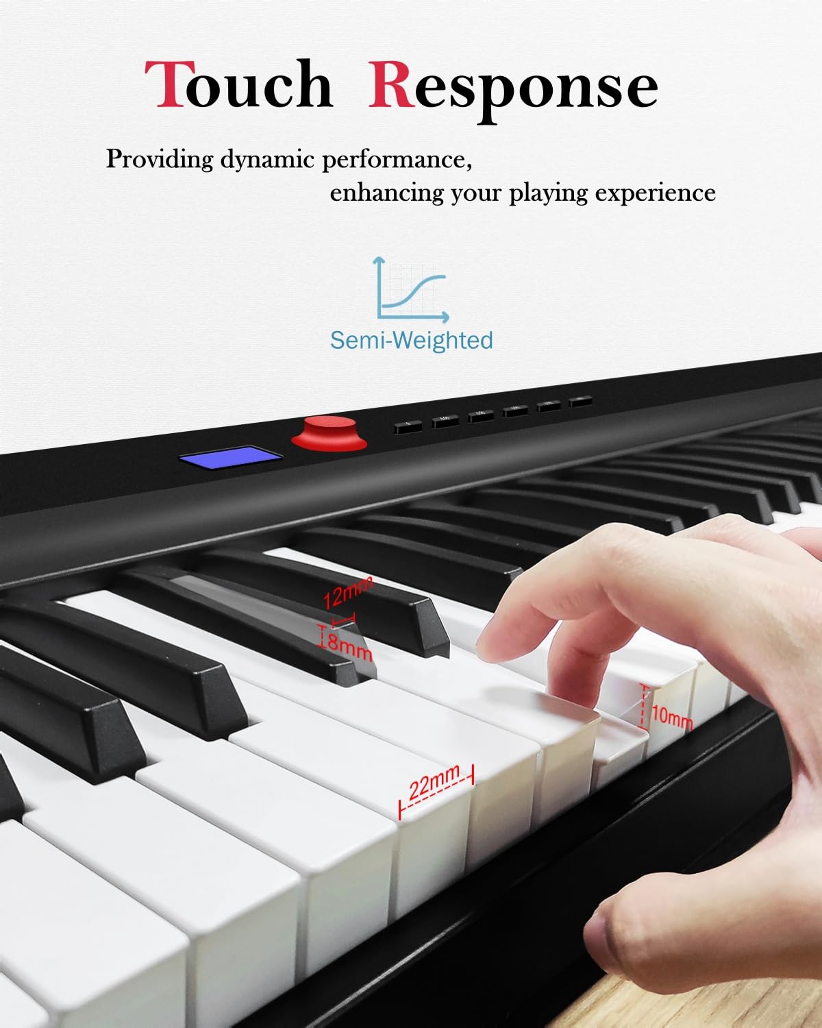 88-Key Foldable Digital Piano Keyboard - Portable Electric Piano with Semi-Weighted Keys, Headphone Jack, Sustain Pedal & Carry Case - Perfect for Beginners, Travel & Home Practice (Enhanced Sound Quality)