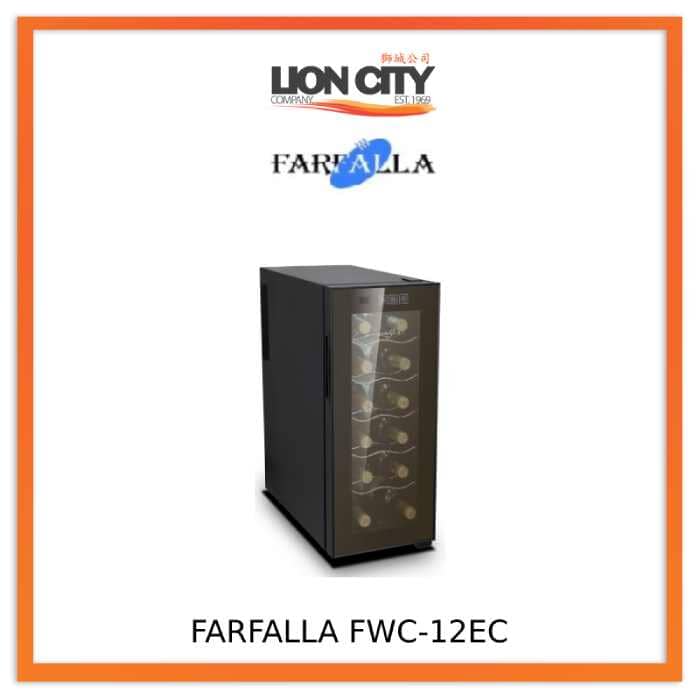 Farfalla FWC 12EC 40L 12-Bottle Wine Cooler Refrigerator - Compact Wine Fridge for Home, Kitchen, Bar & Restaurant Use