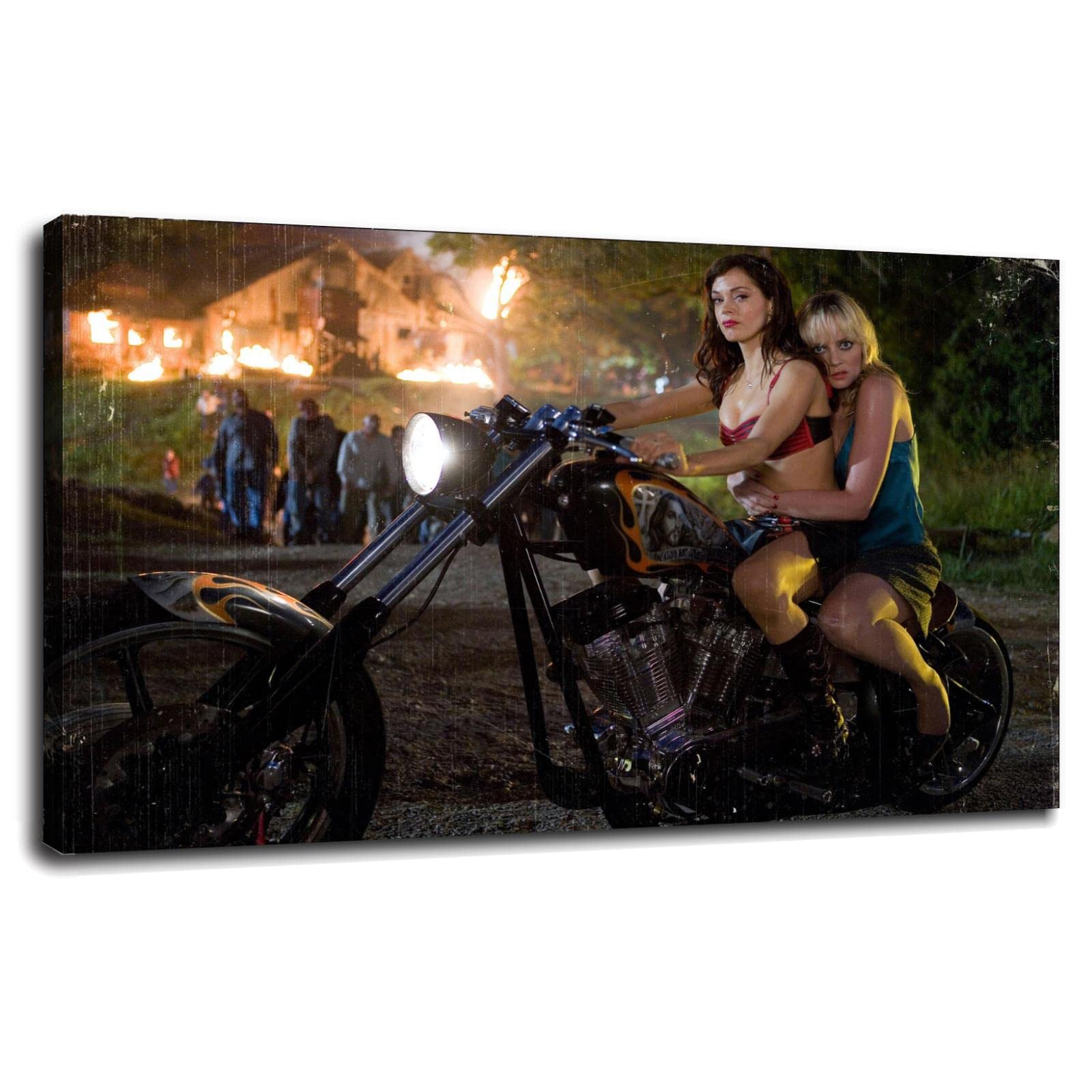 Planet Terror Movie Poster - Marley Shelton Canvas Wall Art Print 42x24 Inches with Frame for Home Theater, Office & Cinema Decor - Perfect for Horror Fans & Movie Room Design