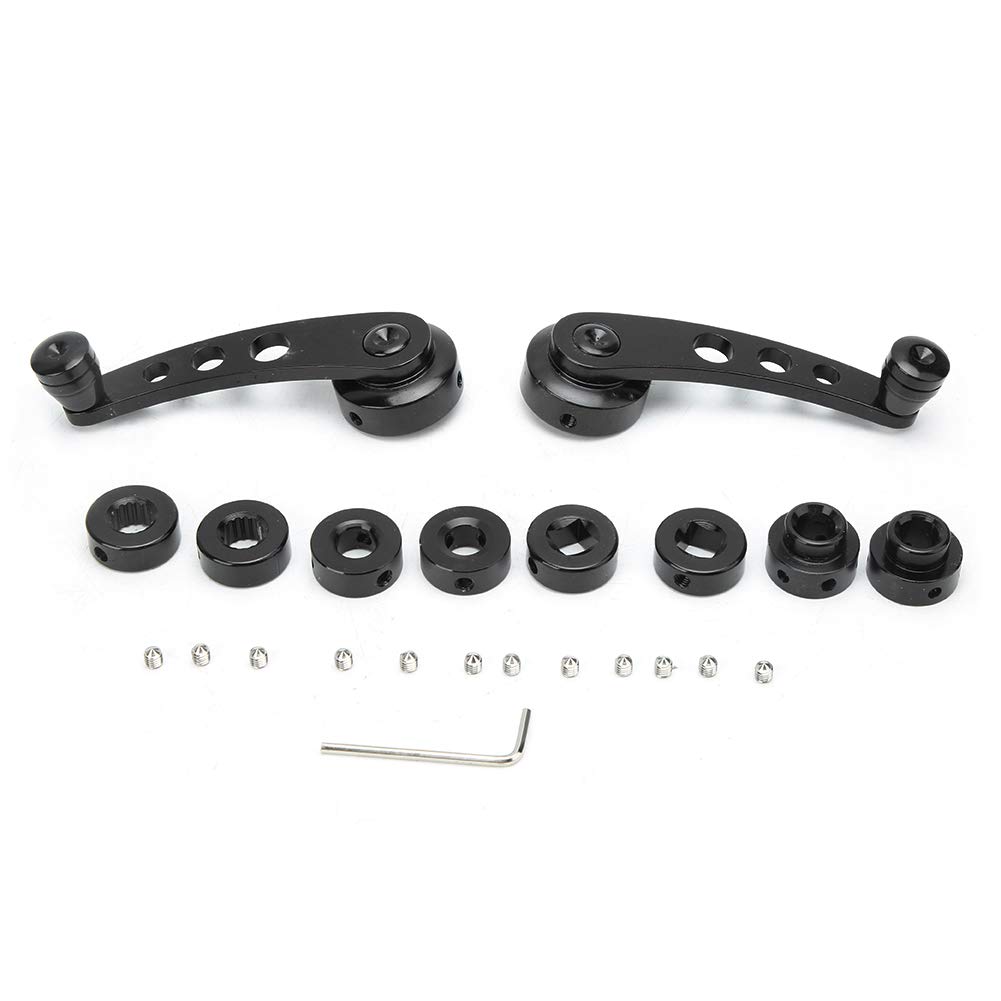 Universal Black CNC Aluminum Alloy 3-in-1 Window Crank Handle Winder Kit - Fits Most Cars, Trucks & SUVs - Durable Car Door Window Crank Handle for Smooth Operation - Perfect for DIY Auto Repairs & Window Maintenance