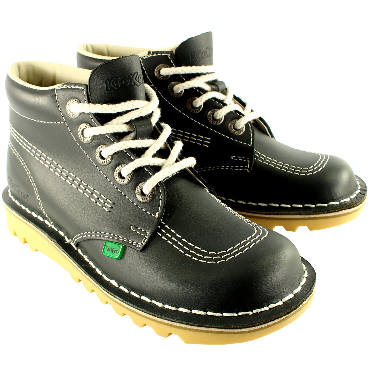Kickers Unisex Kids Junior Kick Hi Leather Boots - Navy Size 13 | Waterproof School Shoes for Boys & Girls | Perfect for School, Outdoor Play & Winter Wear